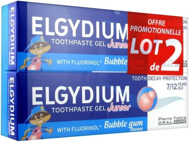 ژل خمیر دندان کودک الجیدیوم محافظت از دندان 7 تا 12 سال رایحه آدامس بادکنکی 2 x 50 میلی لیتر