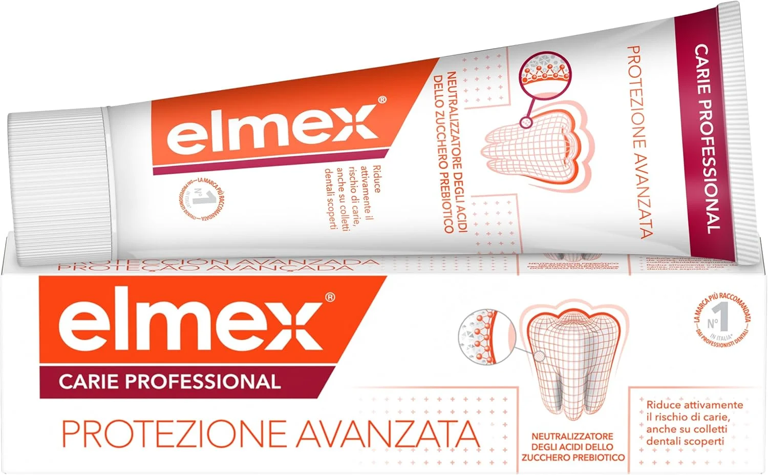 خمیر دندان محافظت پیشرفته حرفه ای المکس® Carie حجم 75 میلی لیتر، محافظت از دندان ها در برابر اسیدهای قندی، محافظت بالا در برابر پوسیدگی | دندان های قوی تر | کمک به حفظ PH سالم