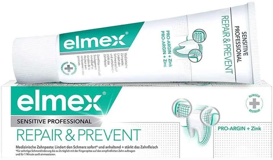 خمیر دندان ترمیم کننده و محافظت کننده دندان های حساس المکس، 75 میلی لیتر - تمیز کننده پزشکی دندان برای محافظت فوری* و ماندگار - جلوگیری از تحلیل لثه و درد جدید