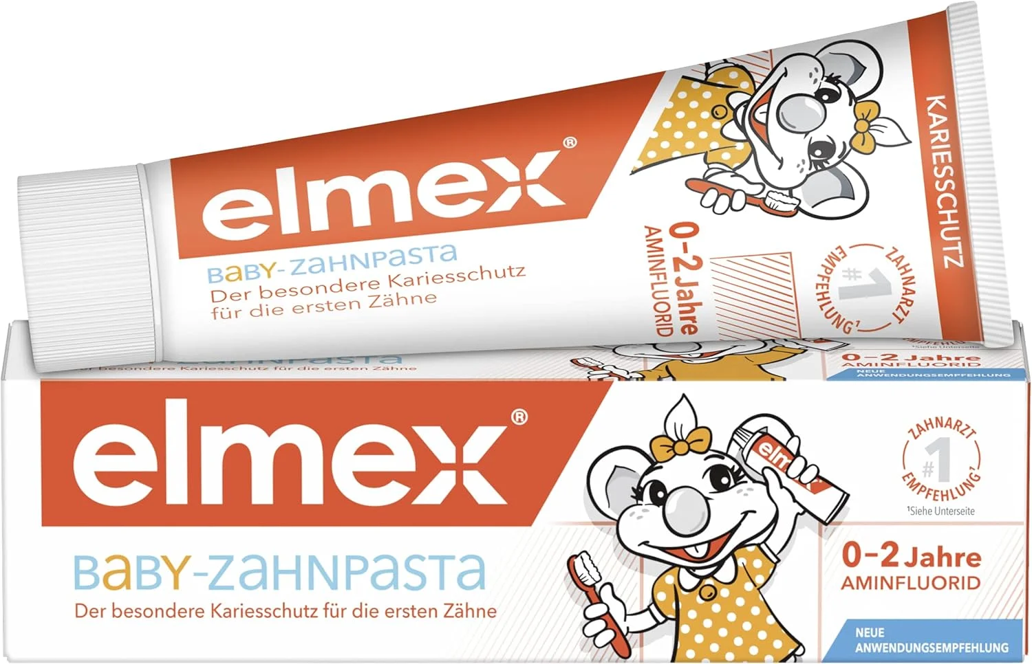 خمیر دندان کودک المکس 0-2 سال، 50 میلی لیتر - محافظت ویژه در برابر پوسیدگی برای اولین دندان های نوزادان - محافظت از مینای دندان و ملایم برای لثه ها