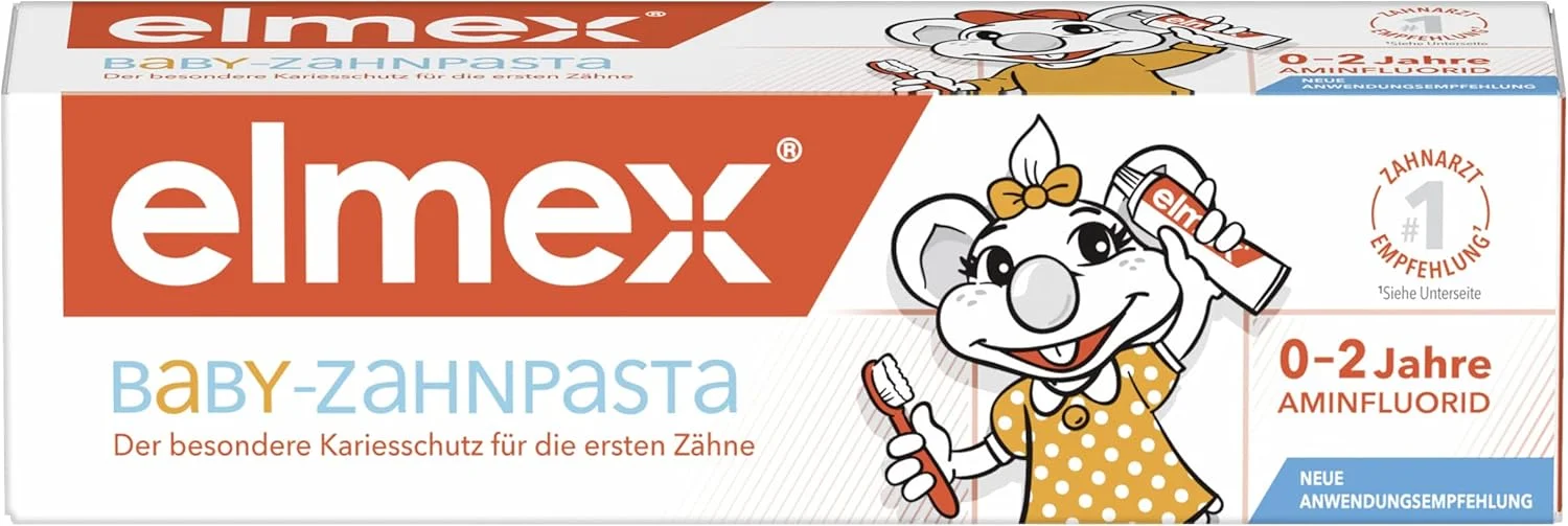 خمیر دندان کودک المکس 0-2 سال، 50 میلی لیتر - محافظت ویژه در برابر پوسیدگی برای اولین دندان های نوزادان - محافظت از مینای دندان و ملایم برای لثه ها