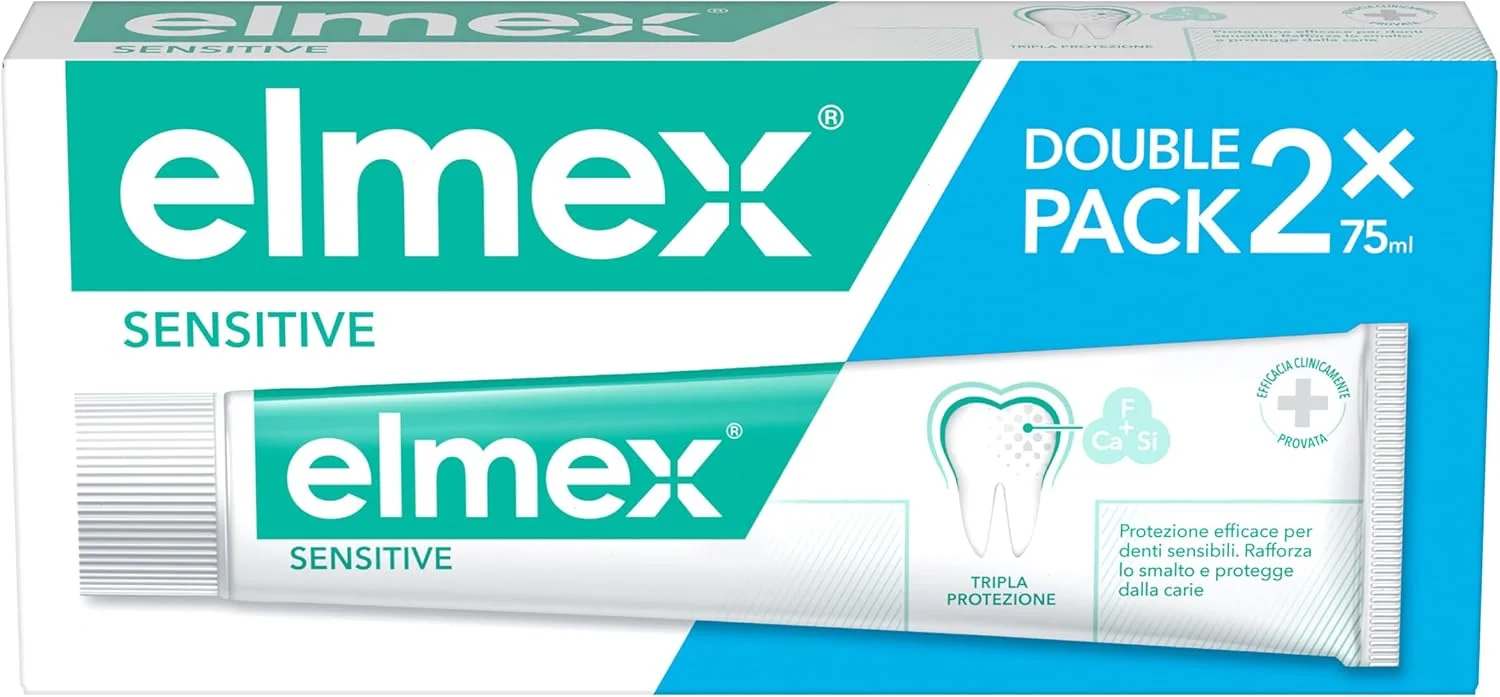 خمیر دندان المکس مناسب دندان های حساس، 2 بسته 75 میلی لیتری، درمان دندان های حساس، تسکین موثر و محافظت از حساسیت دندان، حاوی فلوراید آمینه، تمیز کننده ملایم