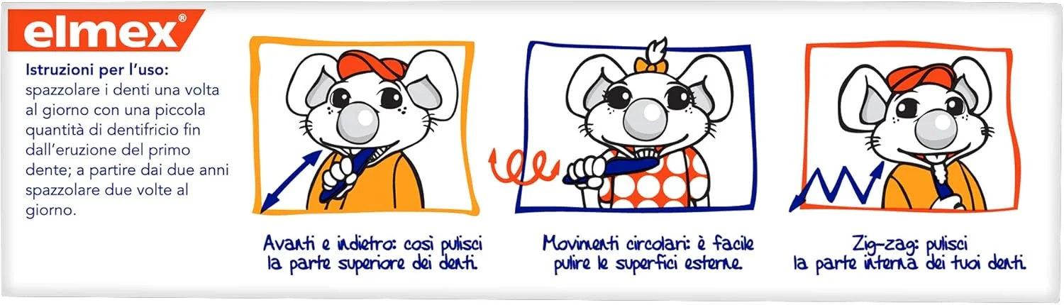 خمیر دندان کودک المکس مناسب 0 تا 6 سال، با غلظت کاهش یافته فلوراید آمینه برای محافظت از دندان های کودکان، ضد پوسیدگی، 0% رنگ، 50 میلی لیتر