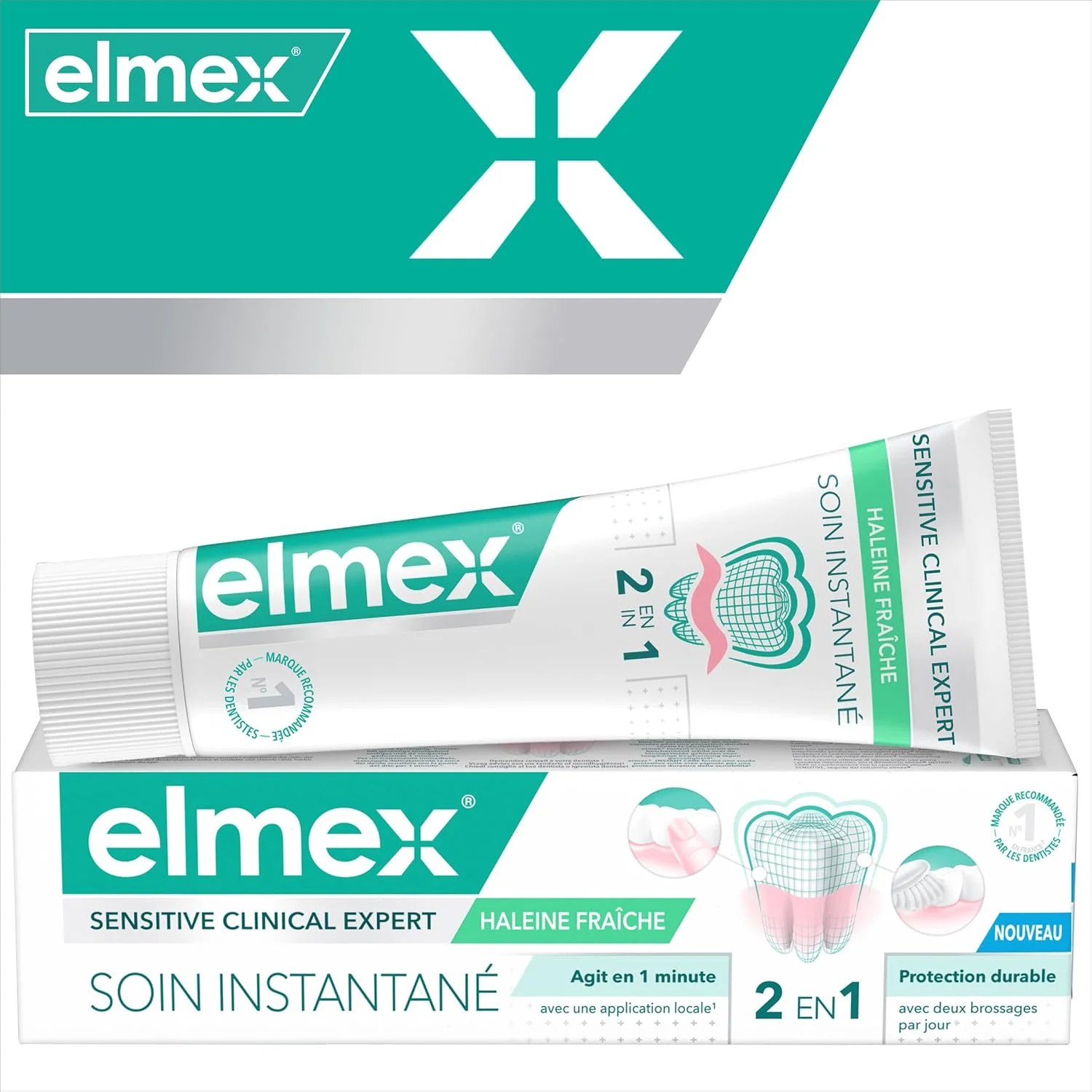 خمیر دندان ELMEX - مراقبت فوری و تنفس تازه برای دندان های حساس - محافظت طولانی مدت - 75 میلی لیتر