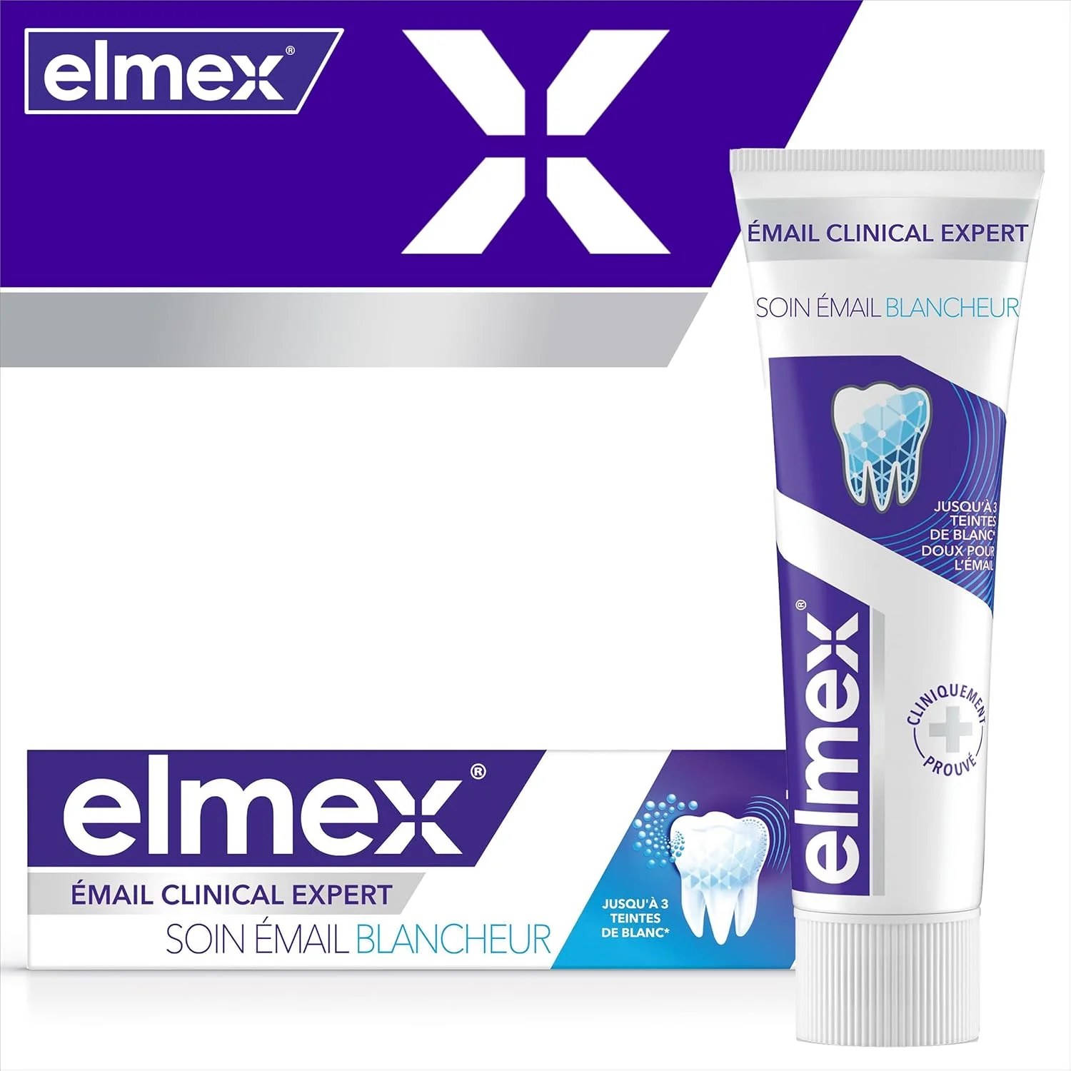 خمیر دندان تخصصی مینای دندان المکس - مراقبت از مینای دندان سفید - محافظت از مینای دندان و جلوگیری از پوسیدگی دندان - تا 3 درجه سفیدی - 2 عدد 75 میلی لیتر