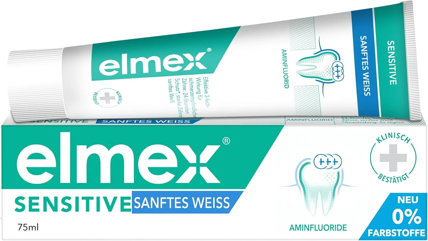 خمیر دندان المکس Sensitive Gentle White حجم 75 میلی لیتر - تمیز کننده دندان با تاییدیه بالینی برای دندان های حساس - محافظت و بازیابی سفیدی طبیعی دندان ها