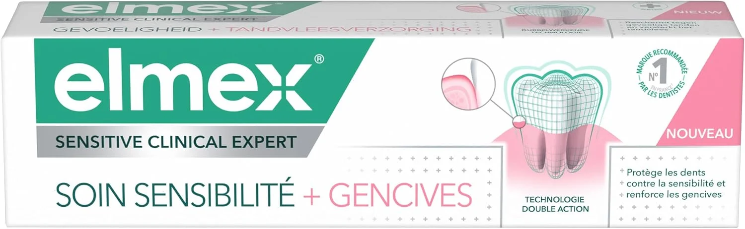 ELMEX - تغذیه کننده دندان های حساس + محافظت از لثه، تقویت کننده لثه، فرمولاسیون دوگانه با اثبات بالینی، تیوب 75 میلی لیتری