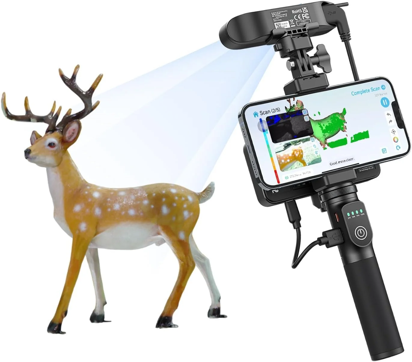 اسکنر سه بعدی Creality CR-Scan Ferret Pro، دقت 0.1 میلیمتر، ضد لرزش و اسکن بیسیم 60FPS با WiFi6، اسکنر دستی تمام رنگی سازگار با Mac/iOS/Win/Android اسکنر سه بعدی Creality CR-Scan Ferret Pro، دقت 0.1 میلیمتر، ضد لرزش و اسکن بیسیم 60FPS با WiFi6، اسکنر دستی تمام رنگی سازگار با Mac/iOS/Win/Android