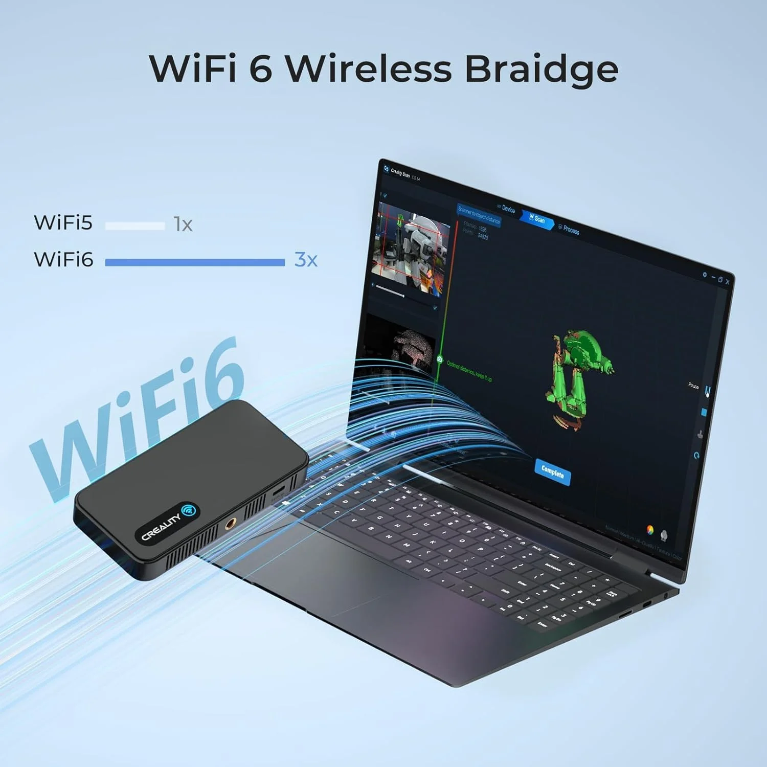 اسکنر سه بعدی Creality CR-Scan Ferret Pro، دقت 0.1 میلیمتر، ضد لرزش و اسکن بیسیم 60FPS با WiFi6، اسکنر دستی تمام رنگی سازگار با Mac/iOS/Win/Android اسکنر سه بعدی Creality CR-Scan Ferret Pro، دقت 0.1 میلیمتر، ضد لرزش و اسکن بیسیم 60FPS با WiFi6، اسکنر دستی تمام رنگی سازگار با Mac/iOS/Win/Android