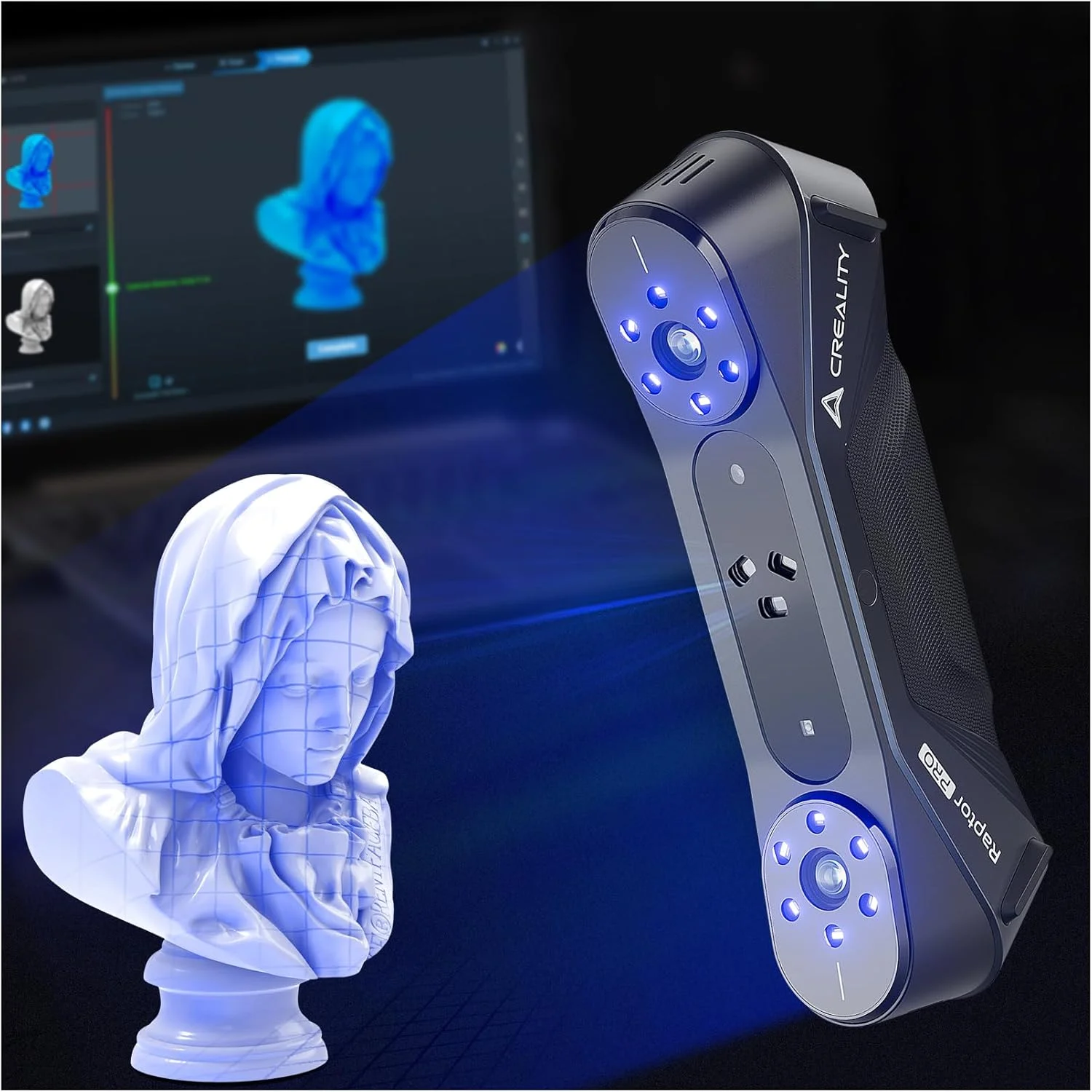 اسکنر سه بعدی Creality Raptor Pro، اسکنر سه بعدی با دقت بالا 0.02 میلی متر، مناسب برای چاپ سه بعدی با لیزر آبی/IR، پشتیبانی بی سیم، ایده آل برای مهندسی معکوس، خودرو، اسکن بدنه و آثار باستانی اسکنر سه بعدی Creality Raptor Pro، اسکنر سه بعدی با دقت بالا 0.02 میلی متر، مناسب برای چاپ سه بعدی با لیزر آبی/IR، پشتیبانی بی سیم، ایده آل برای مهندسی معکوس، خودرو، اسکن بدنه و آثار باستانی