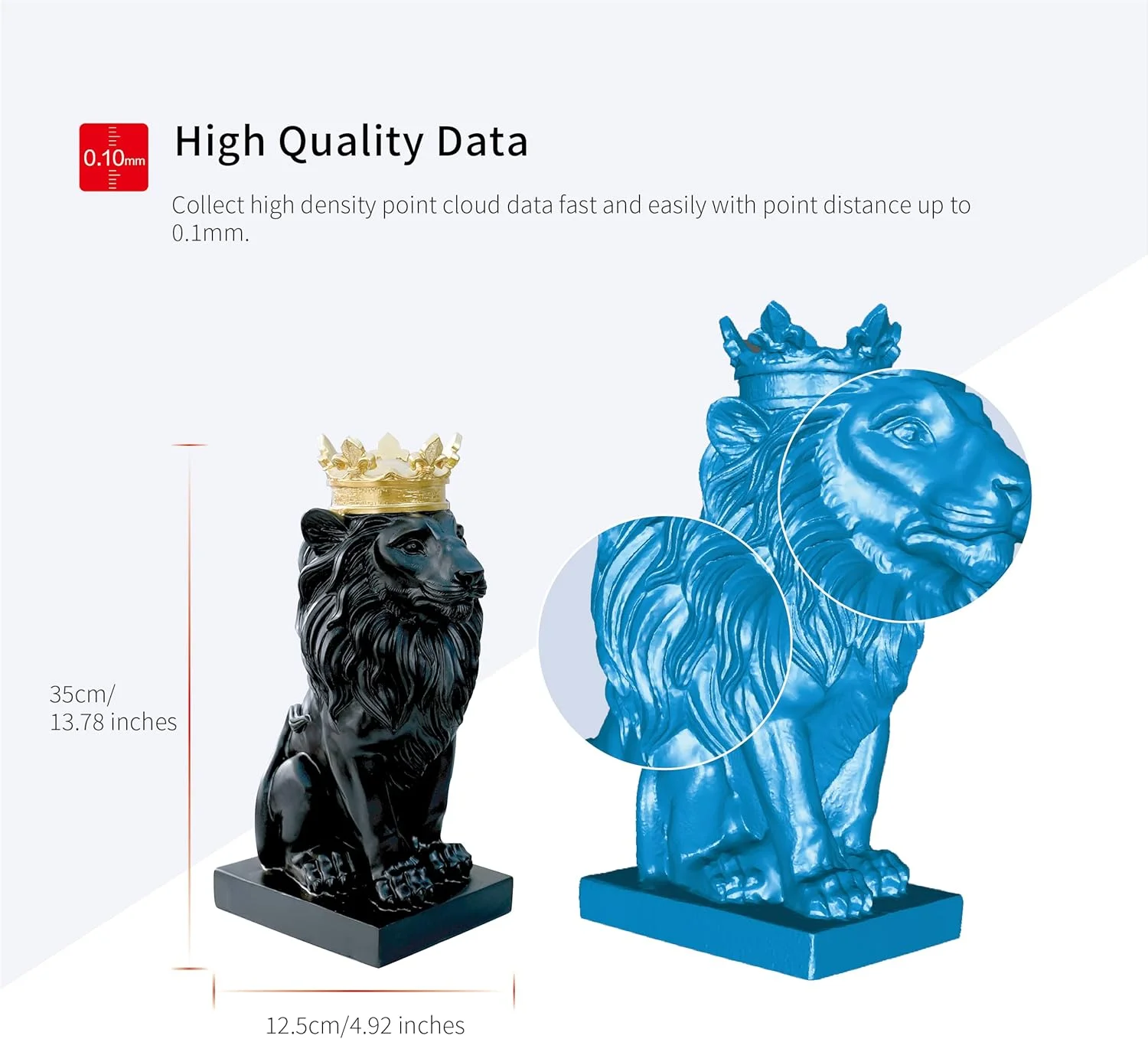 اسکنر سه بعدی دستی Shining 3D Einstar با فناوری پیشرفته جزئیات گرا، پشتیبانی از اسکن مو و بدن، سرعت اسکن تا 14 فریم در ثانیه، اسکنر سه بعدی جمع آوری داده با کیفیت بالا برای چاپگر سه بعدی