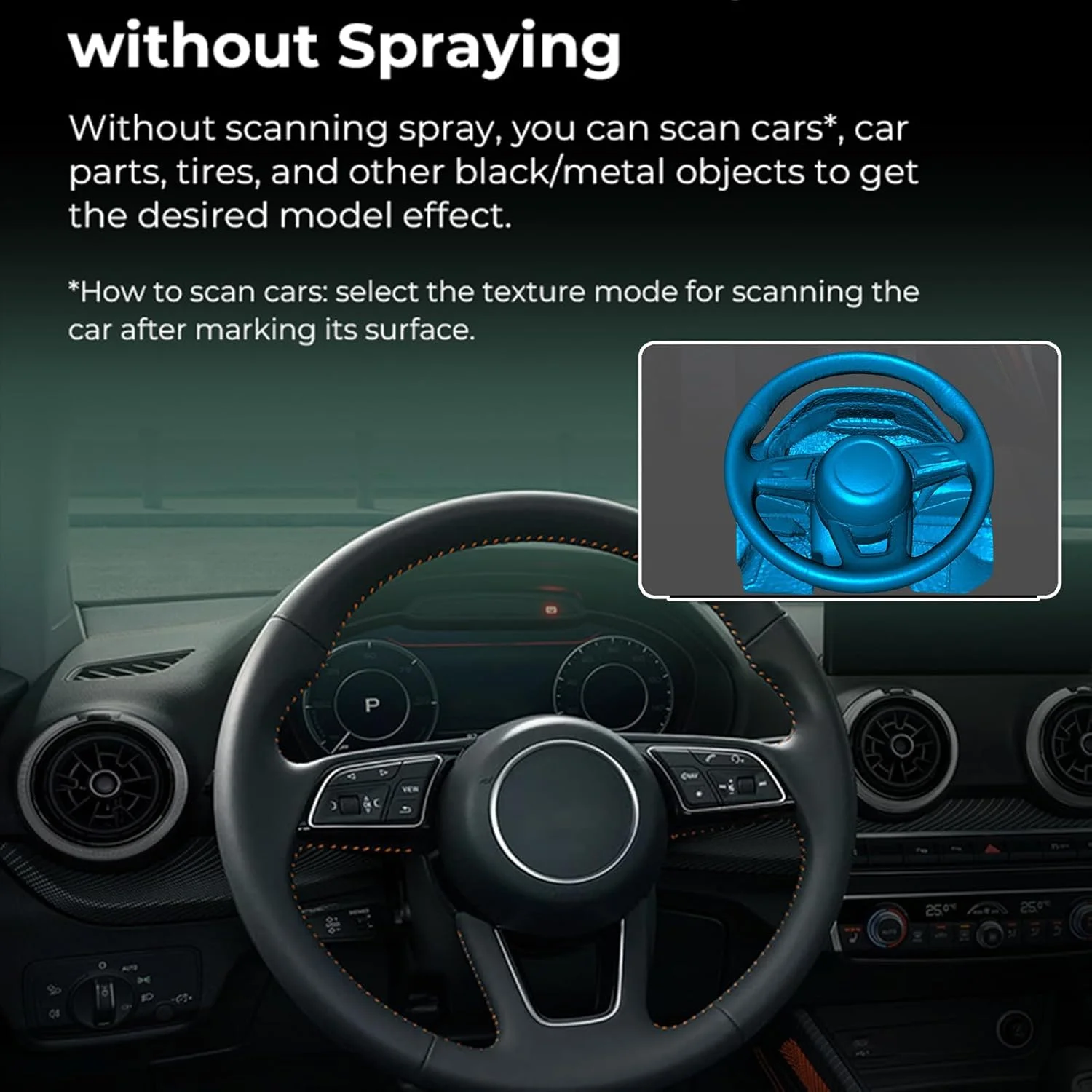 اسکنر سه بعدی Cryfokt، اسکن دقیق تمام رنگی ضد لرزش و انعطاف پذیر برای اشیاء فلزی مشکی و غیر بازتابنده