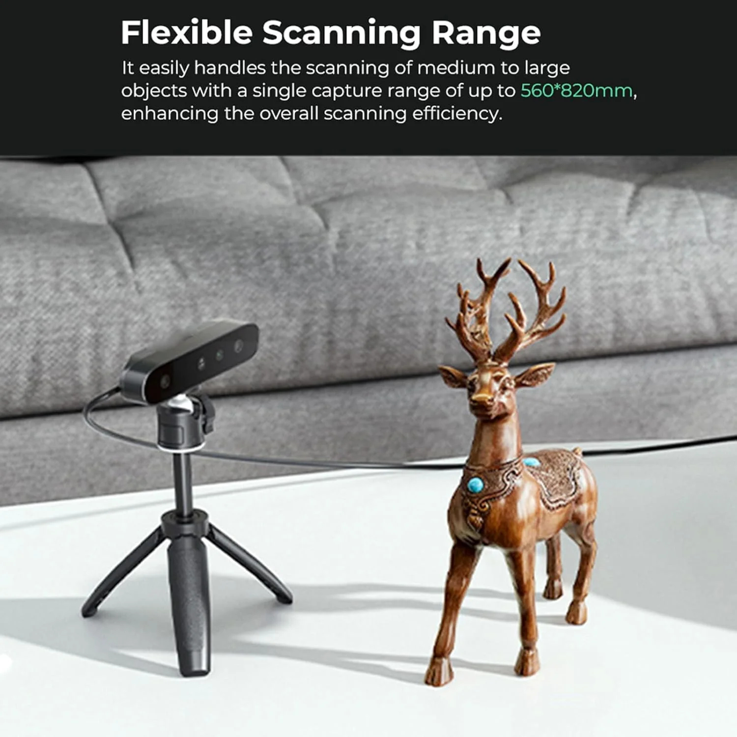 اسکنر سه بعدی Cryfokt، اسکن دقیق تمام رنگی ضد لرزش و انعطاف پذیر برای اشیاء فلزی مشکی و غیر بازتابنده