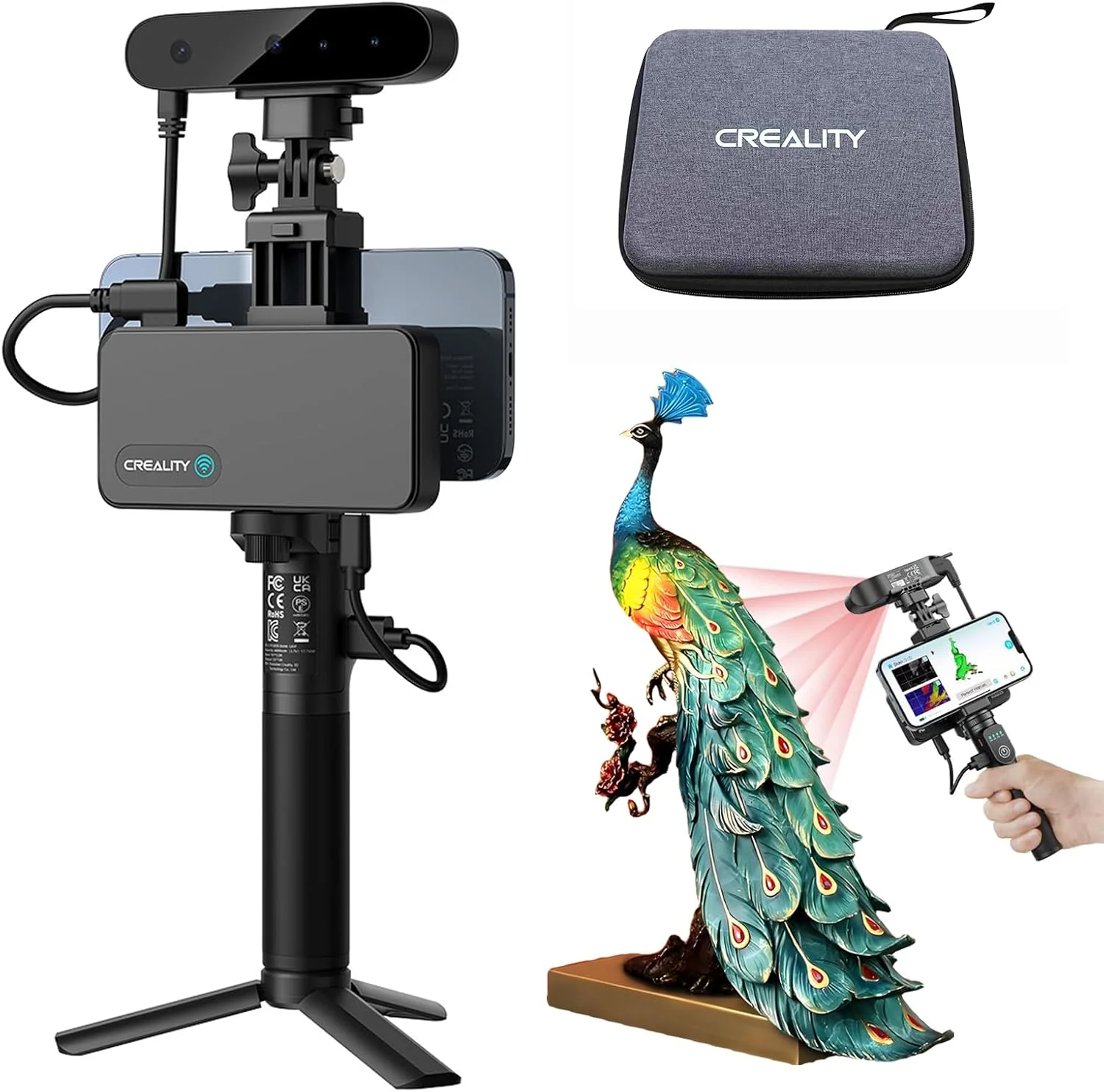 اسکنر سه بعدی دستی بی سیم Creality Ferret Pro با دوربین رنگی RGB، دقت 0.1 میلی متر، سرعت اسکن تا 30 فریم در ثانیه، پشتیبانی از اسکن اشیا 15-200 سانتی متر برای آیفون، اندروید و مک اسکنر سه بعدی دستی بی سیم Creality Ferret Pro با دوربین رنگی RGB، دقت 0.1 میلی متر، سرعت اسکن تا 30 فریم در ثانیه، پشتیبانی از اسکن اشیا 15-200 سانتی متر برای آیفون، اندروید و مک