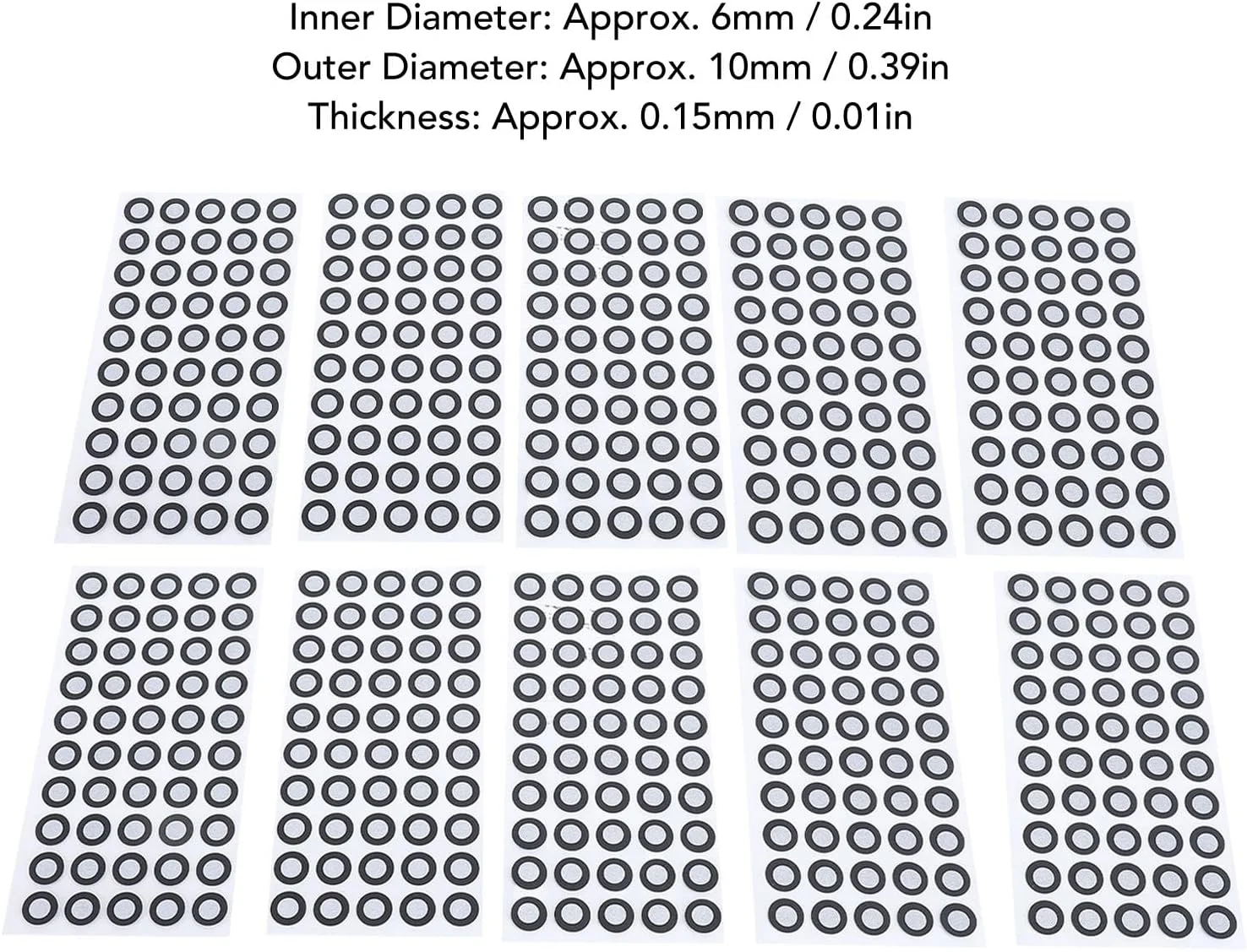 نشانگرهای اسکن سه بعدی برای اسکنر سه بعدی، شناسه 6 میلی‌متر، نقطه مرجع ردیابی سه بعدی با قطر خارجی 10 میلی‌متر، نشانگرهای بازتاب پراکنده برای ردیابی دقیق و اسکن سه بعدی، 10 ورق 500 نقطه