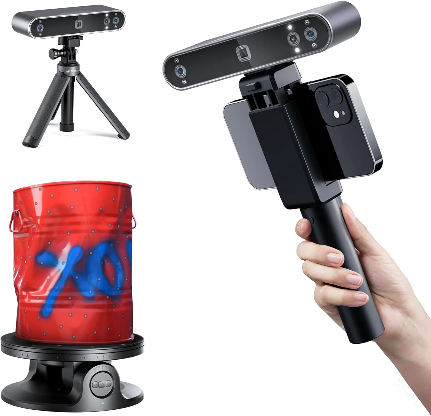 اسکنر سه بعدی Revopoint POP3 Plus برای چاپ سه بعدی، اسکنر سه بعدی دستی با دقت 0.04 میلی متر، اسکن تمام رنگی برای اشیاء متوسط، پشتیبانی از Android/iOS/Win/MacOS، پیشرفته اسکنر سه بعدی Revopoint POP3 Plus برای چاپ سه بعدی، اسکنر سه بعدی دستی با دقت 0.04 میلی متر، اسکن تمام رنگی برای اشیاء متوسط، پشتیبانی از Android/iOS/Win/MacOS، پیشرفته