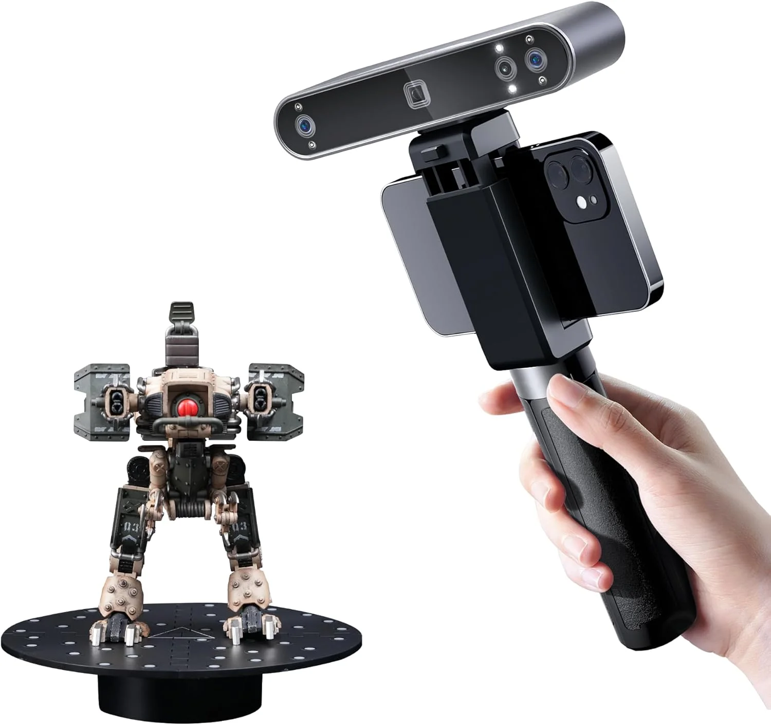 اسکنر سه بعدی Revopoint POP3 Plus برای پرینت سه بعدی، اسکنر سه بعدی دستی با دقت 0.04 میلی متر، اسکن تمام رنگی برای اشیاء متوسط، پشتیبانی از اندروید/iOS/ویندوز/MacOS، استاندارد اسکنر سه بعدی Revopoint POP3 Plus برای پرینت سه بعدی، اسکنر سه بعدی دستی با دقت 0.04 میلی متر، اسکن تمام رنگی برای اشیاء متوسط، پشتیبانی از اندروید/iOS/ویندوز/MacOS، استاندارد