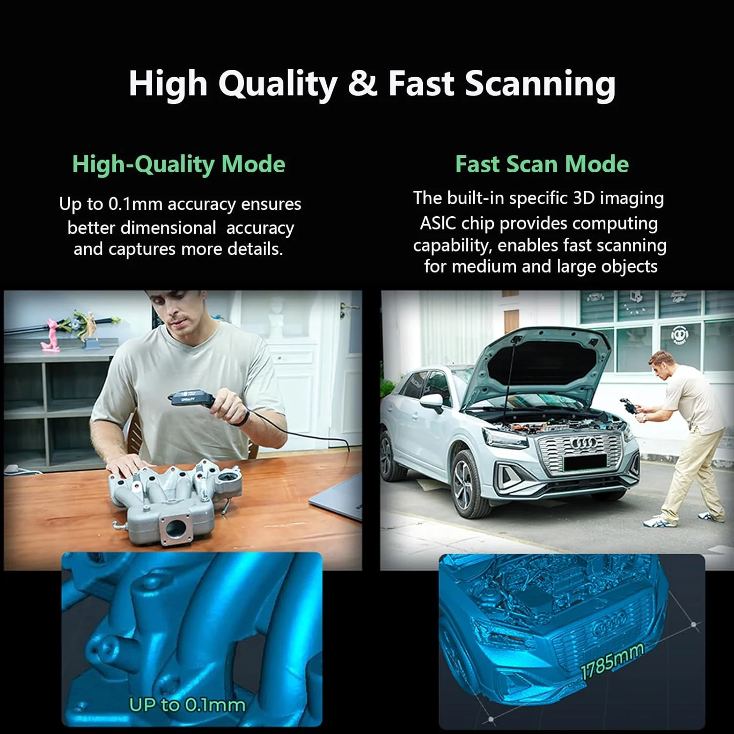 اسکنر سه بعدی دستی بی سیم Creality Ferret Pro با دوربین رنگی RGB، دقت 0.1 میلی متر، سرعت اسکن تا 30 فریم در ثانیه، پشتیبانی از اسکن اشیا 15-200 سانتی متر برای آیفون، اندروید و مک اسکنر سه بعدی دستی بی سیم Creality Ferret Pro با دوربین رنگی RGB، دقت 0.1 میلی متر، سرعت اسکن تا 30 فریم در ثانیه، پشتیبانی از اسکن اشیا 15-200 سانتی متر برای آیفون، اندروید و مک