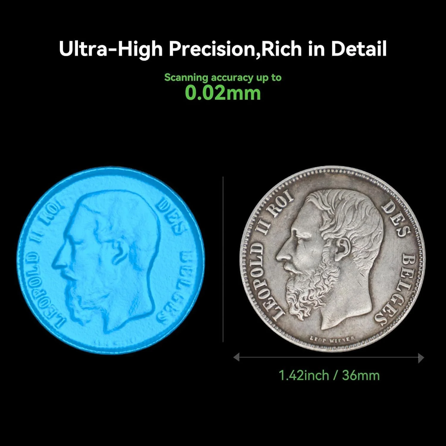 اسکنر سه بعدی Creality CR-Scan Otter برای پرینت سه بعدی، اسکنر پرینتر سه بعدی دستی با دید استریو 4 لنز، محدوده 10-2000 میلی متر، ردیابی ضد لرزش 24 بیتی تمام رنگی برای iOS Mac Windows Android