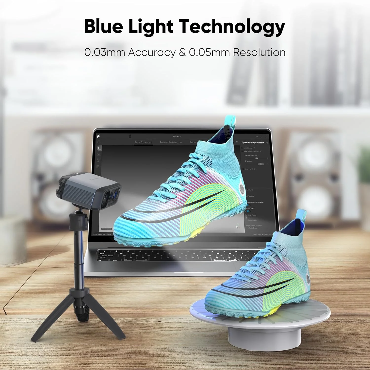 اسکنر سه بعدی 3DMakerpro برای چاپ سه بعدی، اسکنر مدل سه بعدی قابل حمل با دقت بالای 0.03 میلی متر، دوربین رنگی 24 بیتی، لنز ضد لرزش، سازگار با ویندوز/مک اسکنر سه بعدی 3DMakerpro برای چاپ سه بعدی، اسکنر مدل سه بعدی قابل حمل با دقت بالای 0.03 میلی متر، دوربین رنگی 24 بیتی، لنز ضد لرزش، سازگار با ویندوز/مک