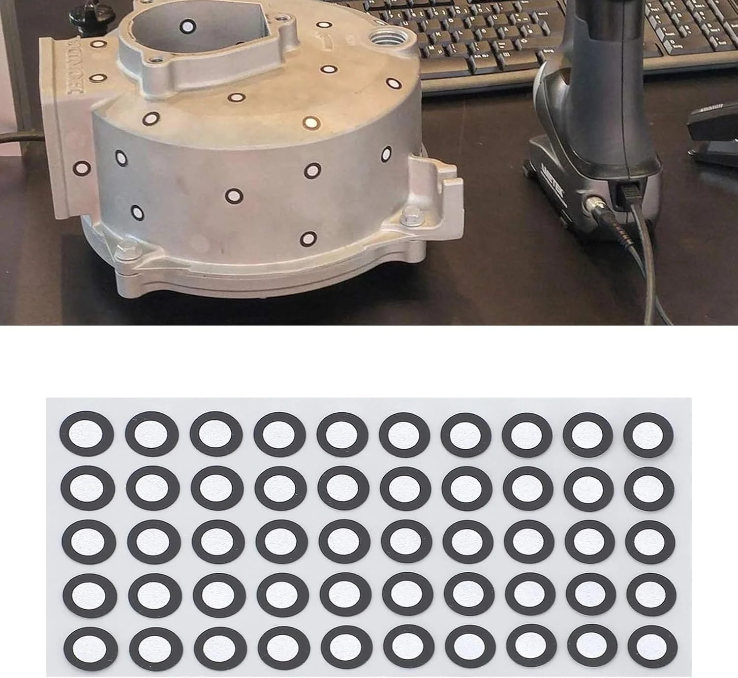 20 برگه استیکر نشانگر اسکنر سه بعدی، نقاط مرجع داخلی 6 خارجی 10 برای ردیابی اسکن دستی
