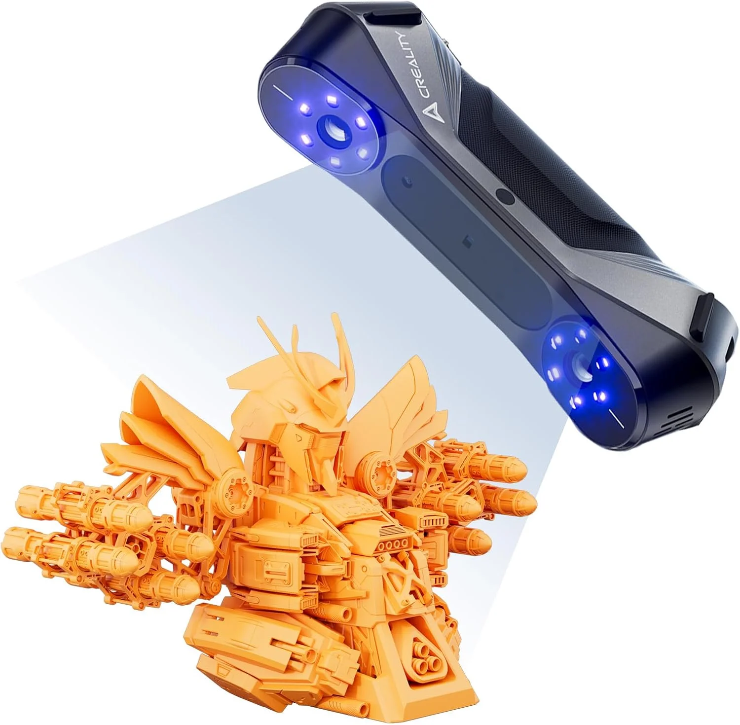 اسکنر سه بعدی Creality CR-Scan Raptor، اسکنر دستی برای پرینترهای سه بعدی با فناوری چند خط آبی و NIR، دقت 0.02 میلی متر، ردیابی ضد لرزش، پشتیبانی از اشیاء از 5 تا 2000 میلی متر برای ویندوز و مک