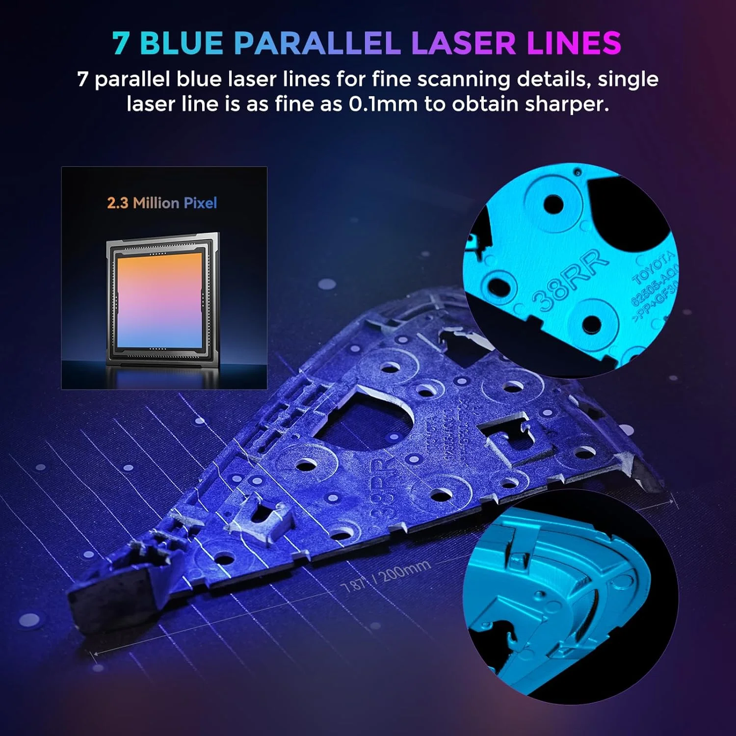 اسکنر سه بعدی Creality CR-Scan Raptor، اسکنر قابل حمل با دقت 0.03 میلی متر، نور آبی صنعتی، ردیابی ضد لرزش تا 60 فریم بر ثانیه، سرعت اسکن PA اسکنر سه بعدی Creality CR-Scan Raptor، اسکنر قابل حمل با دقت 0.03 میلی متر، نور آبی صنعتی، ردیابی ضد لرزش تا 60 فریم بر ثانیه، سرعت اسکن PA