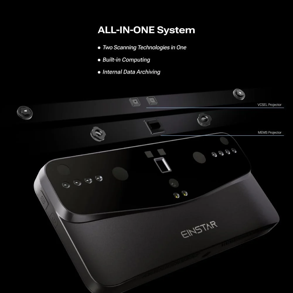 اسکنر سه بعدی بی سیم Shining 3D EINSTAR Vega، اسکنر سه بعدی دستی همه کاره، پشتیبانی از دو فناوری اسکن، مناسب برای اشیاء کوچک تا بزرگ، اسکن پایدار در فضای باز، 8 هسته پردازنده اسکنر سه بعدی بی سیم Shining 3D EINSTAR Vega، اسکنر سه بعدی دستی همه کاره، پشتیبانی از دو فناوری اسکن، مناسب برای اشیاء کوچک تا بزرگ، اسکن پایدار در فضای باز، 8 هسته پردازنده