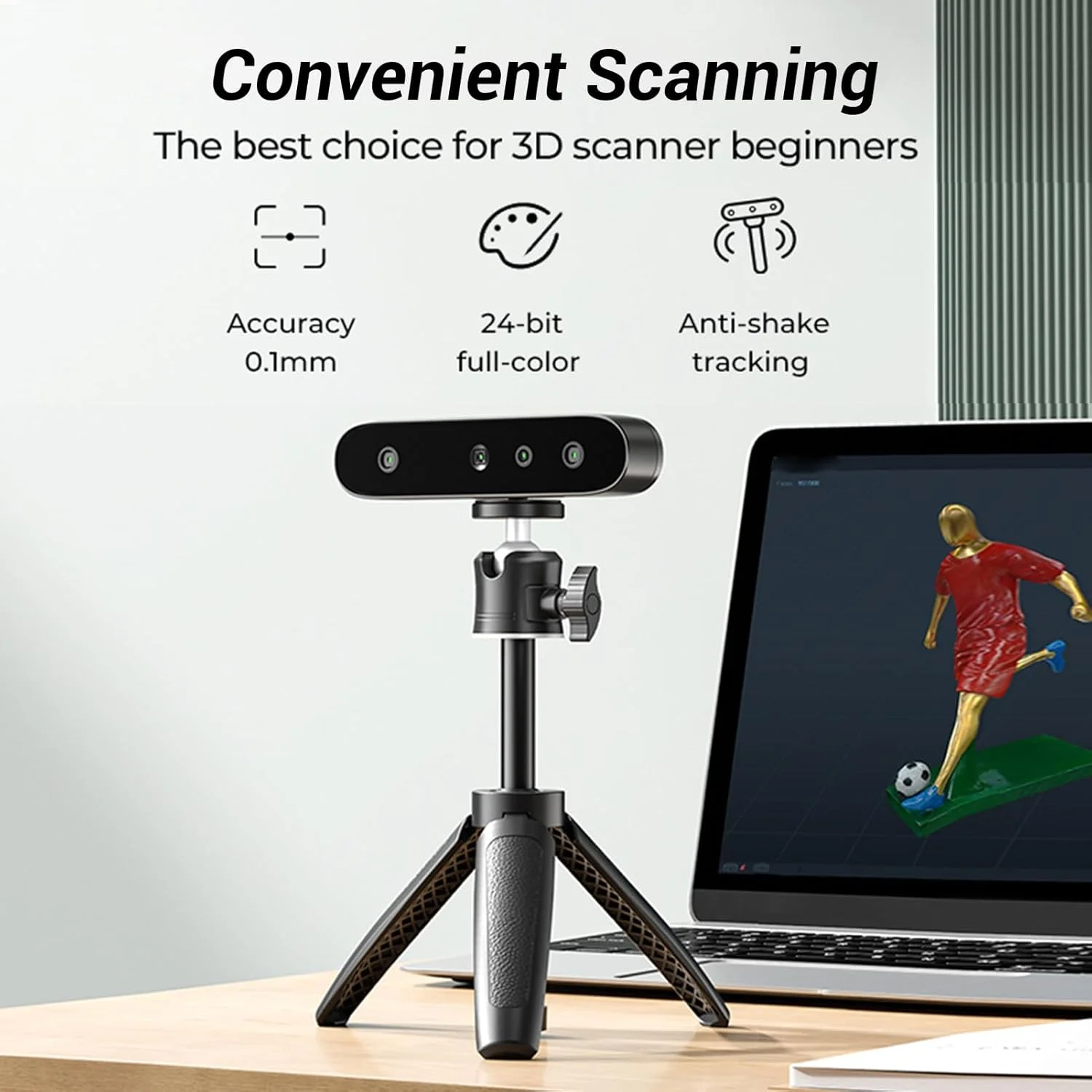 اسکنر سه بعدی رنگی قابل حمل Jectse با طراحی ضد لرزش، اسکن انعطاف پذیر برای خودروها و قطعات خودرو - جنس فلز مشکی اسکنر سه بعدی رنگی قابل حمل Jectse با طراحی ضد لرزش، اسکن انعطاف پذیر برای خودروها و قطعات خودرو - جنس فلز مشکی