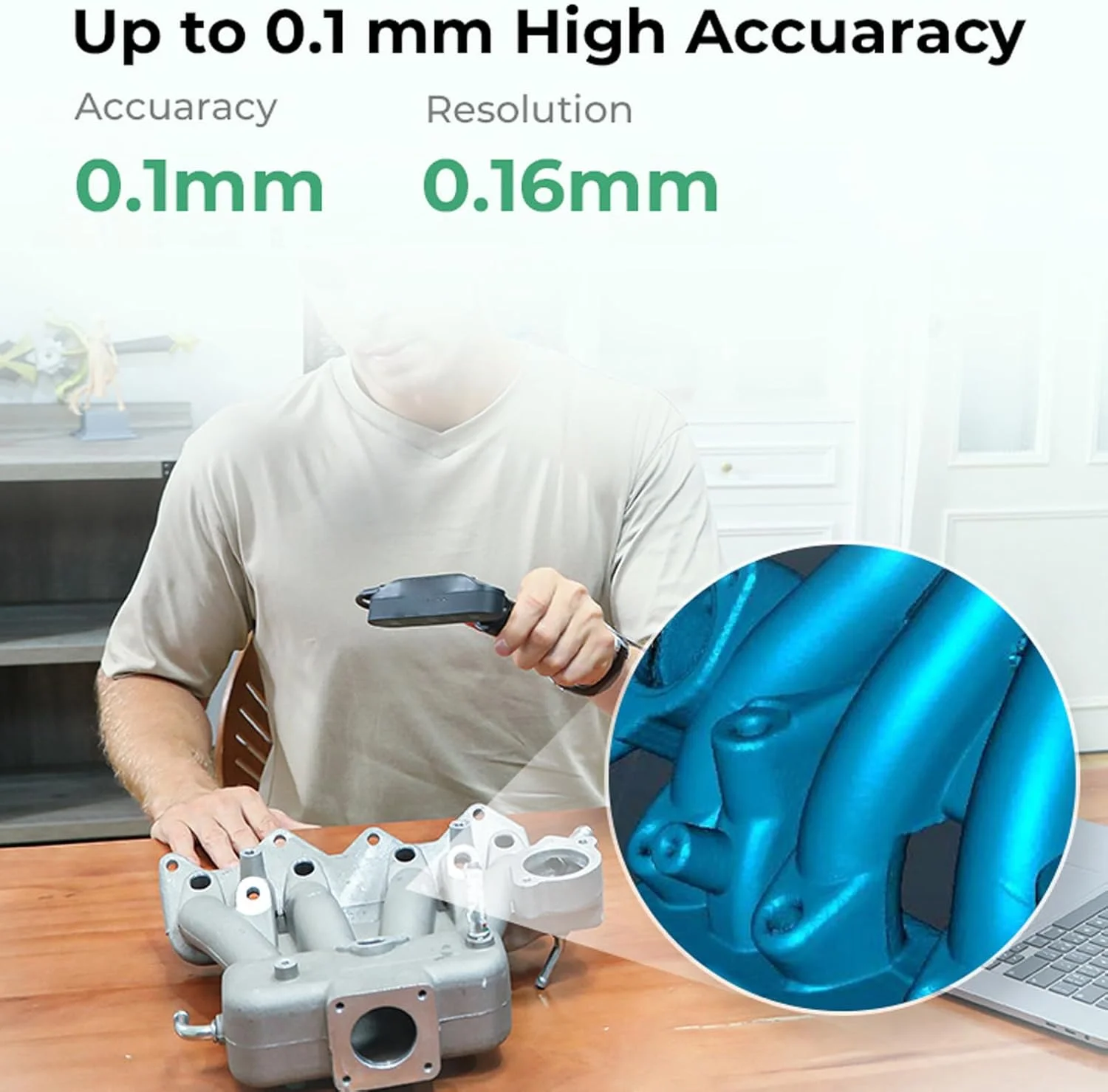 اسکنر سه بعدی رنگی قابل حمل Jectse با طراحی ضد لرزش، اسکن انعطاف پذیر برای خودروها و قطعات خودرو - جنس فلز مشکی اسکنر سه بعدی رنگی قابل حمل Jectse با طراحی ضد لرزش، اسکن انعطاف پذیر برای خودروها و قطعات خودرو - جنس فلز مشکی