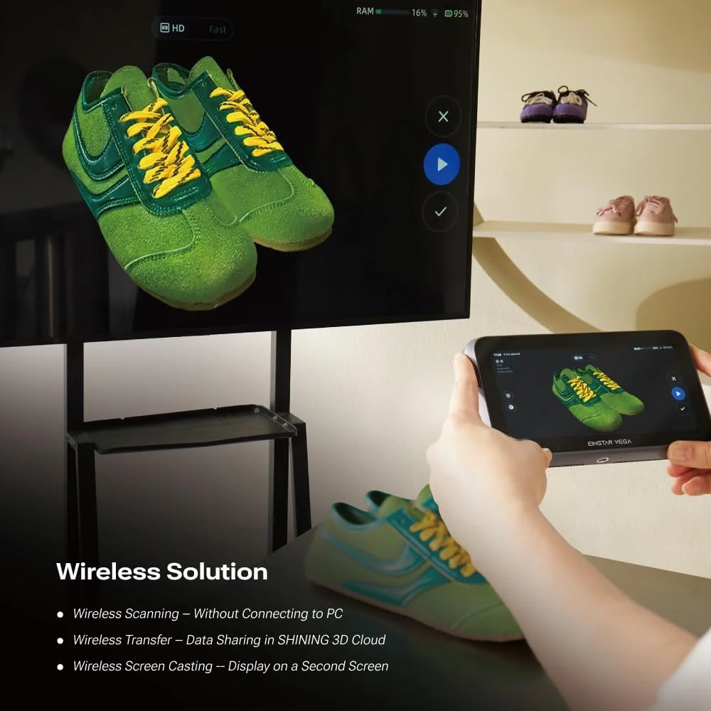 اسکنر سه بعدی بی سیم Shining 3D EINSTAR Vega، اسکنر سه بعدی دستی همه کاره، پشتیبانی از دو فناوری اسکن، مناسب برای اشیاء کوچک تا بزرگ، اسکن پایدار در فضای باز، 8 هسته پردازنده اسکنر سه بعدی بی سیم Shining 3D EINSTAR Vega، اسکنر سه بعدی دستی همه کاره، پشتیبانی از دو فناوری اسکن، مناسب برای اشیاء کوچک تا بزرگ، اسکن پایدار در فضای باز، 8 هسته پردازنده