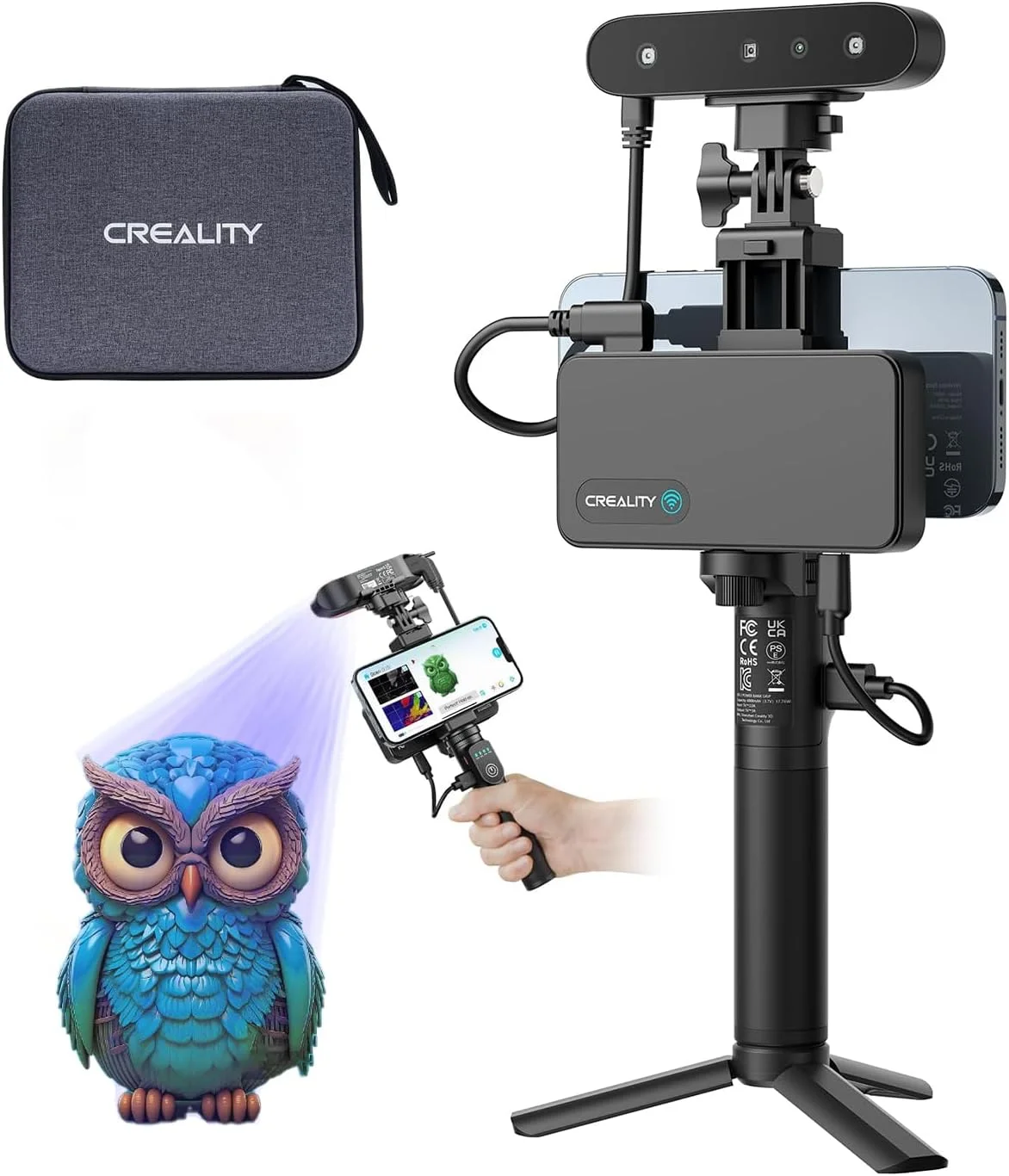 اسکنر سه بعدی Creality مدل CR-Scan Ferret Pro - برای چاپ سه بعدی - اسکنر بی سیم دستی با ردیابی ضد لرزش اسکن بی سیم، اسکن 24 بیتی تمام رنگی، دقت 0.1 میلی متر برای iOS/Android PC Win 10/11 اسکنر سه بعدی Creality مدل CR-Scan Ferret Pro - برای چاپ سه بعدی - اسکنر بی سیم دستی با ردیابی ضد لرزش اسکن بی سیم، اسکن 24 بیتی تمام رنگی، دقت 0.1 میلی متر برای iOS/Android PC Win 10/11