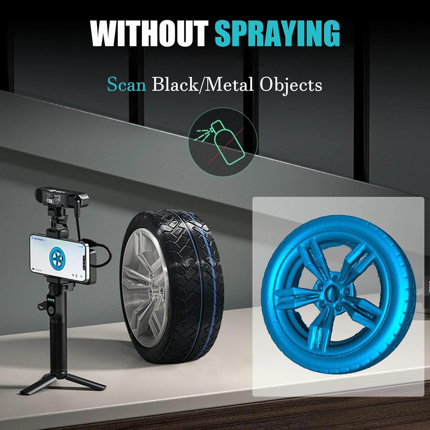 اسکنر سه بعدی Creality مدل CR-Scan Ferret Pro - برای چاپ سه بعدی - اسکنر بی سیم دستی با ردیابی ضد لرزش اسکن بی سیم، اسکن 24 بیتی تمام رنگی، دقت 0.1 میلی متر برای iOS/Android PC Win 10/11