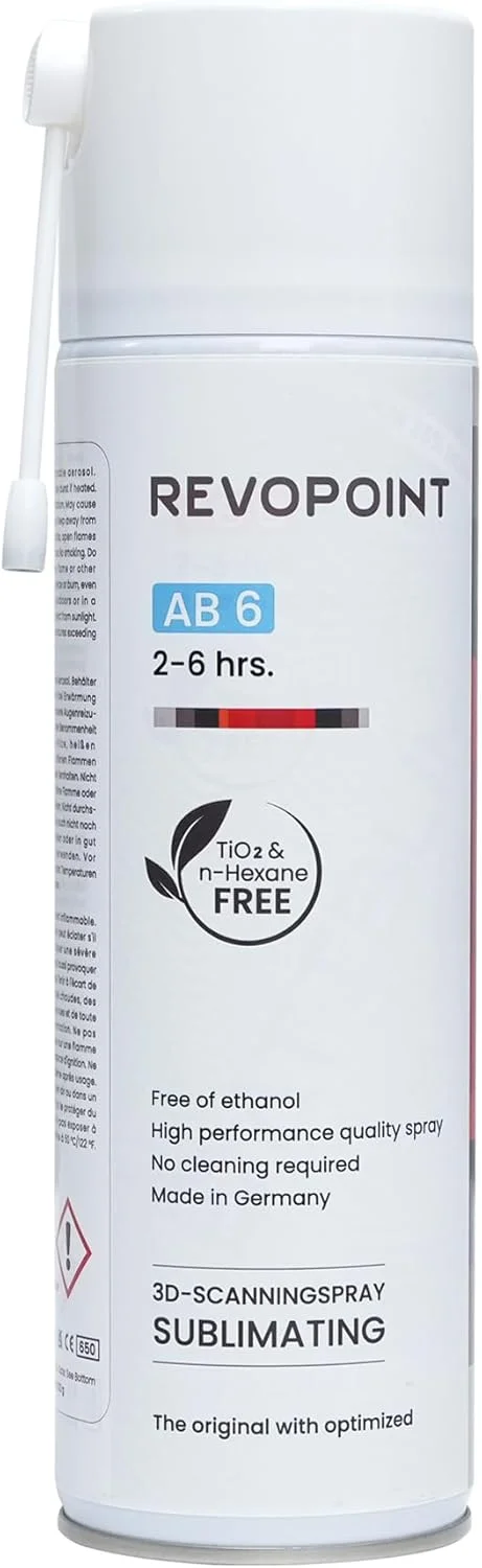 اسپری اسکن سه بعدی Revopoint برای اسکنرهای سه بعدی، برای سطوح بازتابنده، شفاف، مشکی یا با بافت زیاد، بدون نیاز به تمیز کردن، تصعید، 500 میلی لیتر، AB-6 اسپری اسکن سه بعدی Revopoint برای اسکنرهای سه بعدی، برای سطوح بازتابنده، شفاف، مشکی یا با بافت زیاد، بدون نیاز به تمیز کردن، تصعید، 500 میلی لیتر، AB-6