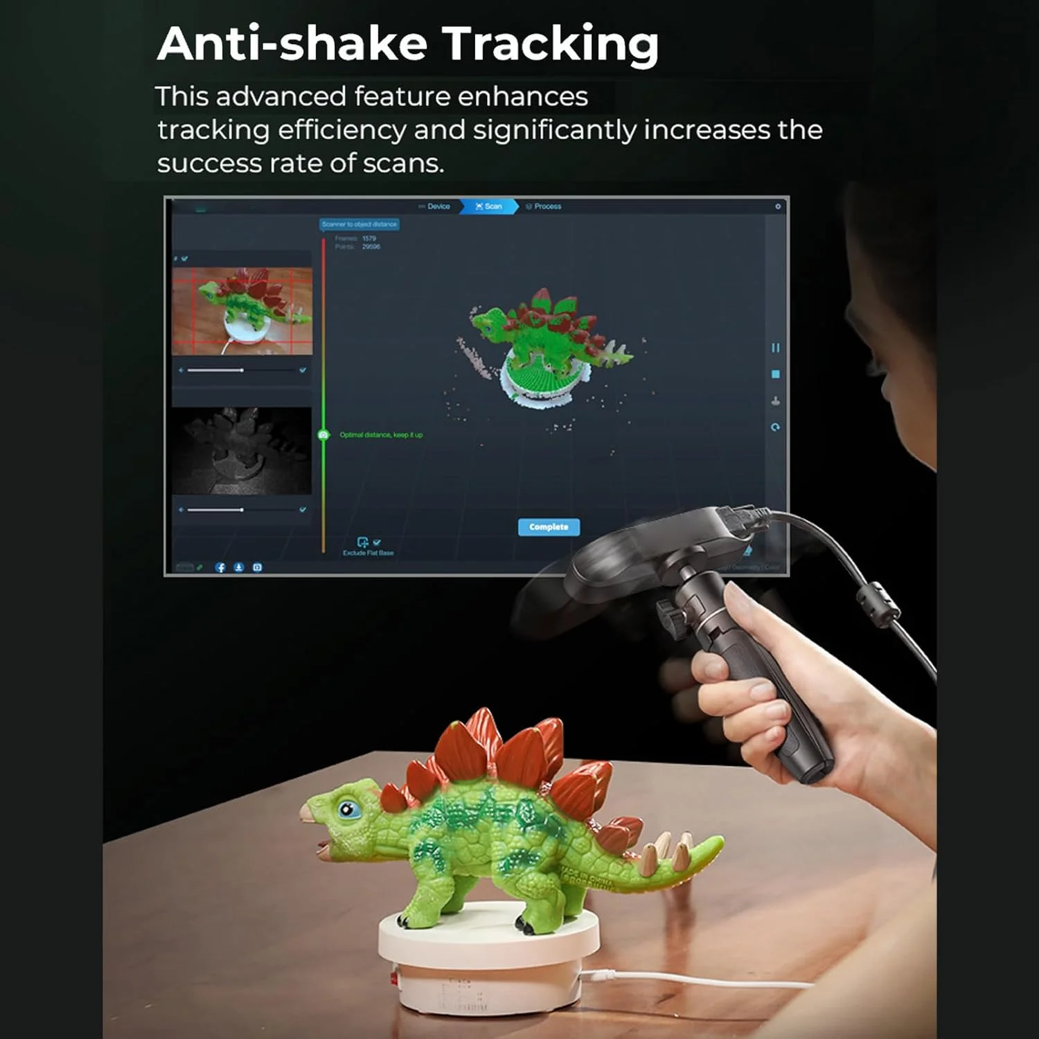 اسکنر سه بعدی ضد لرزش، دقت 0.1 میلی متر، اسکن تمام رنگی انعطاف پذیر، اسکنر سه بعدی رومیزی با دوربین رنگی HD 2 مگاپیکسلی داخلی برای اشیاء فلزی مشکی بدون انعکاس