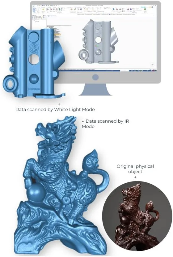 اسکنر سه بعدی رنگی دستی EinScan H با منبع نور ترکیبی LED و مادون قرمز به همراه نرم افزار CAD نسخه Solid Edge Shining3D اسکنر سه بعدی رنگی دستی EinScan H با منبع نور ترکیبی LED و مادون قرمز به همراه نرم افزار CAD نسخه Solid Edge Shining3D