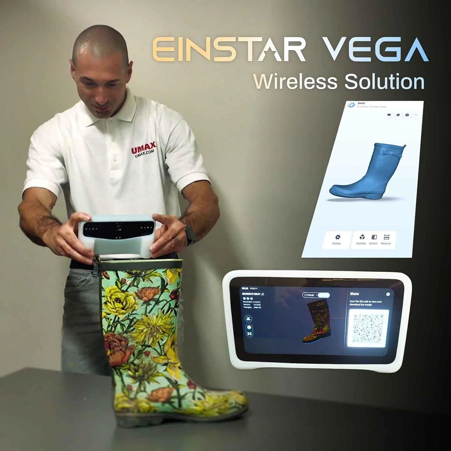 اسکنر سه بعدی قابل حمل EinScan einstar vega - رم 32 گیگابایتی، SSD 512 گیگابایتی، اسکنر سه بعدی 6.4 اینچی برای پرینت سه بعدی با پردازنده 8 هسته ای 2.4 گیگاهرتز، محاسبات یکپارچه 2k amoled، طراحی اسکنر سه بعدی قابل حمل EinScan einstar vega - رم 32 گیگابایتی، SSD 512 گیگابایتی، اسکنر سه بعدی 6.4 اینچی برای پرینت سه بعدی با پردازنده 8 هسته ای 2.4 گیگاهرتز، محاسبات یکپارچه 2k amoled، طراحی