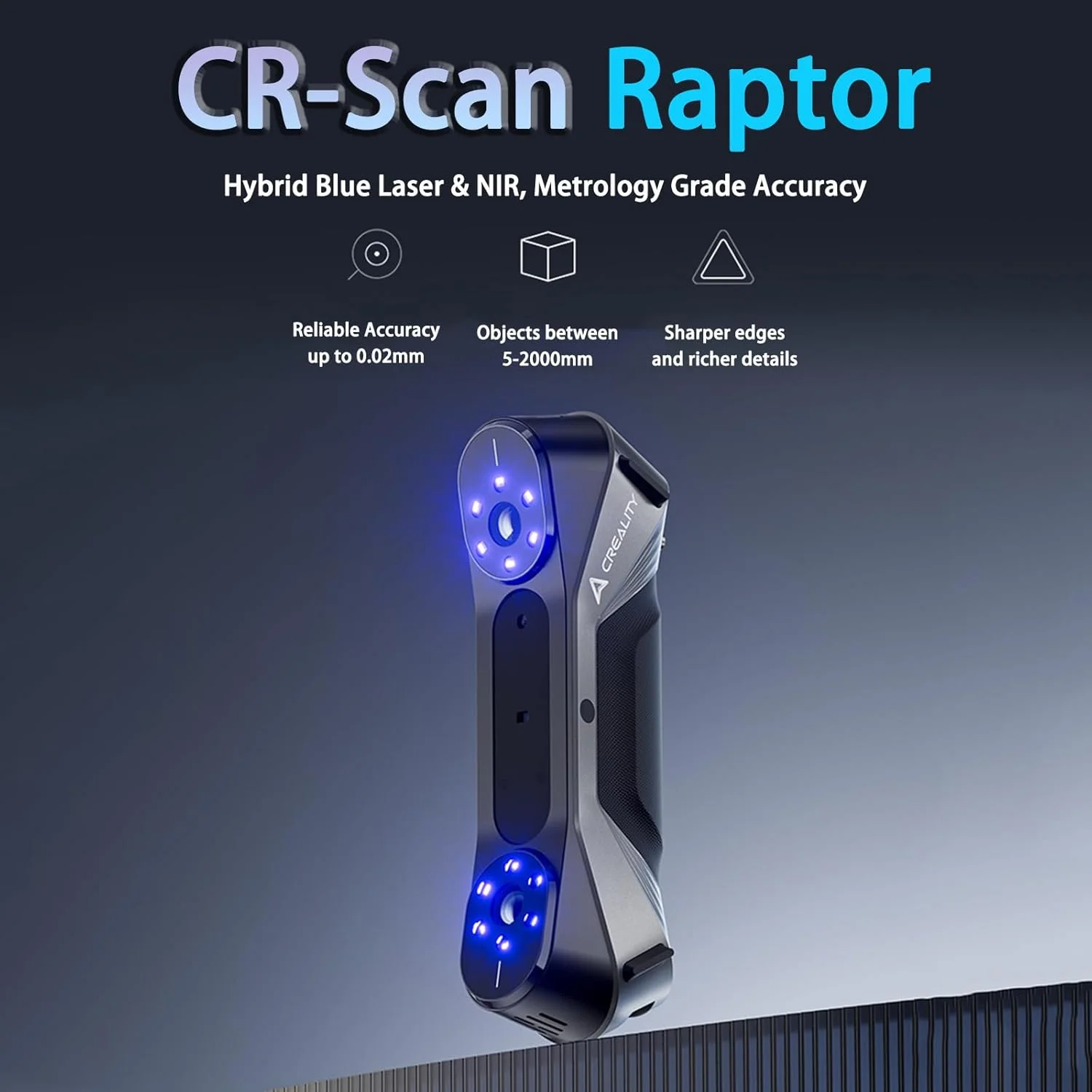 اسکنر سه بعدی Creality CR-Scan Raptor، دقت 0.02 میلی متر، 60 فریم در ثانیه، نور آبی چند خطی و NIR، اسکنر دستی درجه مصرف کننده، اسکن تمام رنگی 24 بیتی سریع برای ویندوز و macOS اسکنر سه بعدی Creality CR-Scan Raptor، دقت 0.02 میلی متر، 60 فریم در ثانیه، نور آبی چند خطی و NIR، اسکنر دستی درجه مصرف کننده، اسکن تمام رنگی 24 بیتی سریع برای ویندوز و macOS