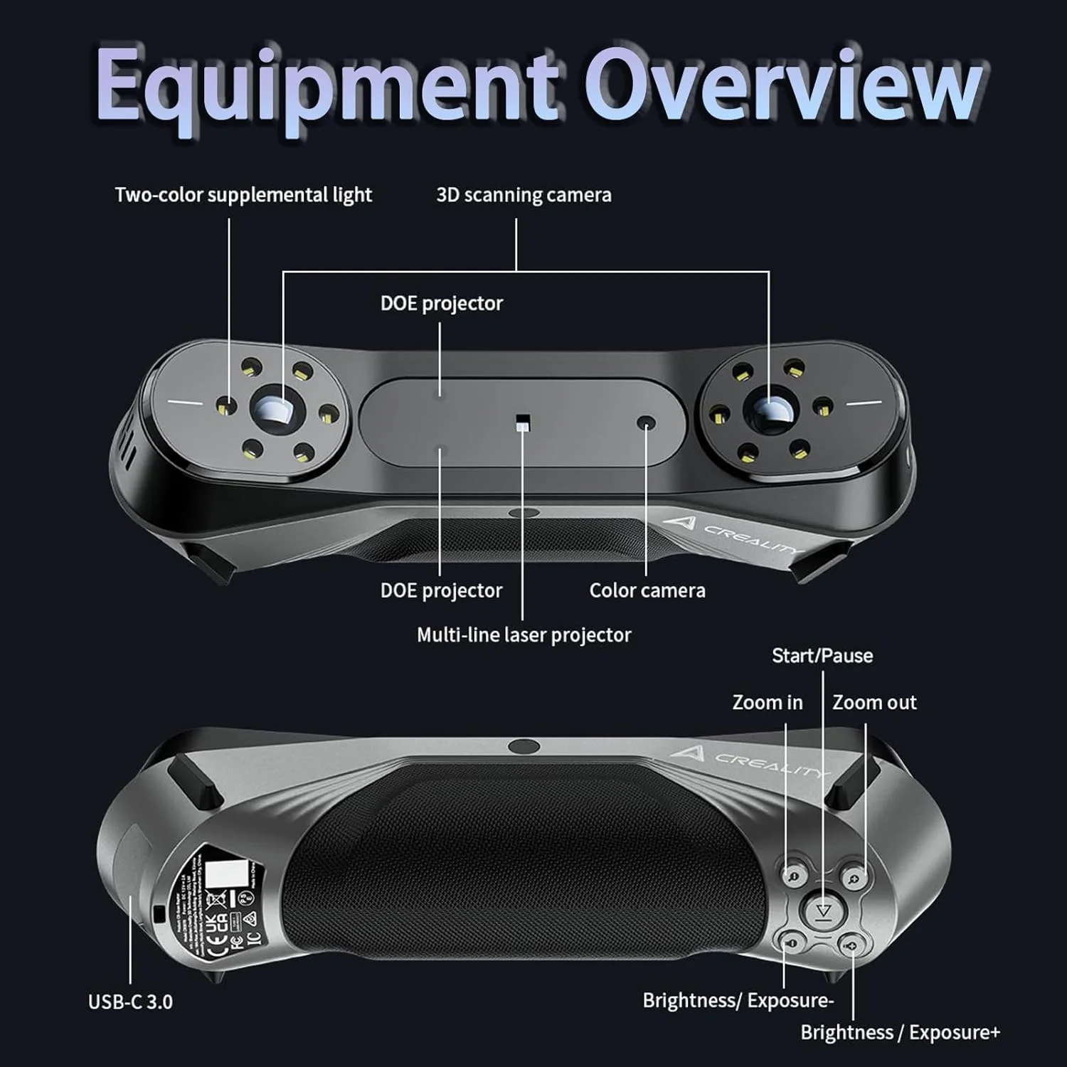 اسکنر سه بعدی Creality CR-Scan Raptor، دقت 0.02 میلی متر، 60 فریم در ثانیه، نور آبی چند خطی و NIR، اسکنر دستی درجه مصرف کننده، اسکن تمام رنگی 24 بیتی سریع برای ویندوز و macOS اسکنر سه بعدی Creality CR-Scan Raptor، دقت 0.02 میلی متر، 60 فریم در ثانیه، نور آبی چند خطی و NIR، اسکنر دستی درجه مصرف کننده، اسکن تمام رنگی 24 بیتی سریع برای ویندوز و macOS