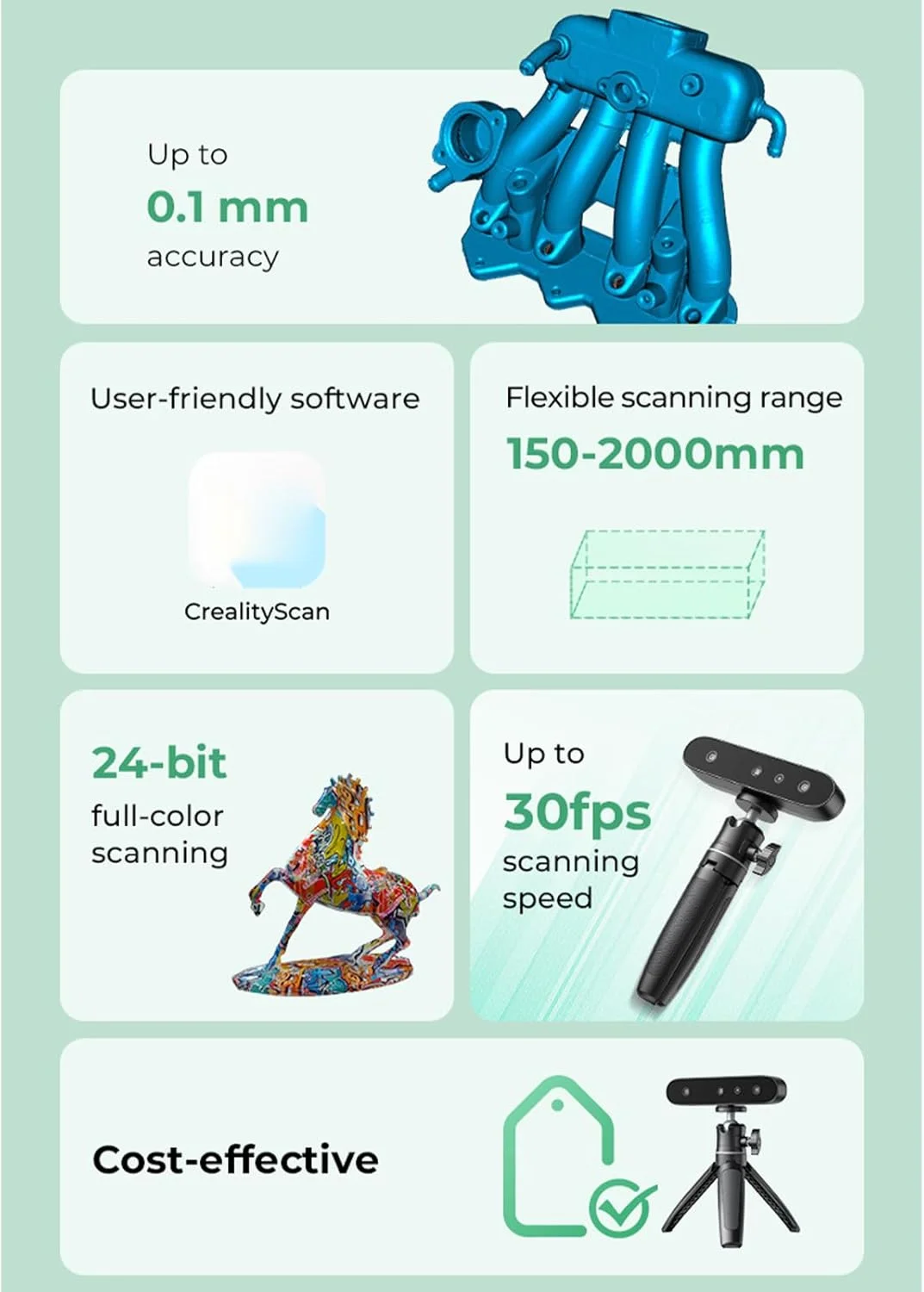 اسکنر سه بعدی، اسکنر دستی قابل حمل ضد لرزش با سرعت اسکن 30 فریم در ثانیه، دقت 0.1 میلی متر، تمام رنگی برای چاپ سه بعدی، پشتیبانی از ویندوز و سیستم عامل X اسکنر سه بعدی، اسکنر دستی قابل حمل ضد لرزش با سرعت اسکن 30 فریم در ثانیه، دقت 0.1 میلی متر، تمام رنگی برای چاپ سه بعدی، پشتیبانی از ویندوز و سیستم عامل X