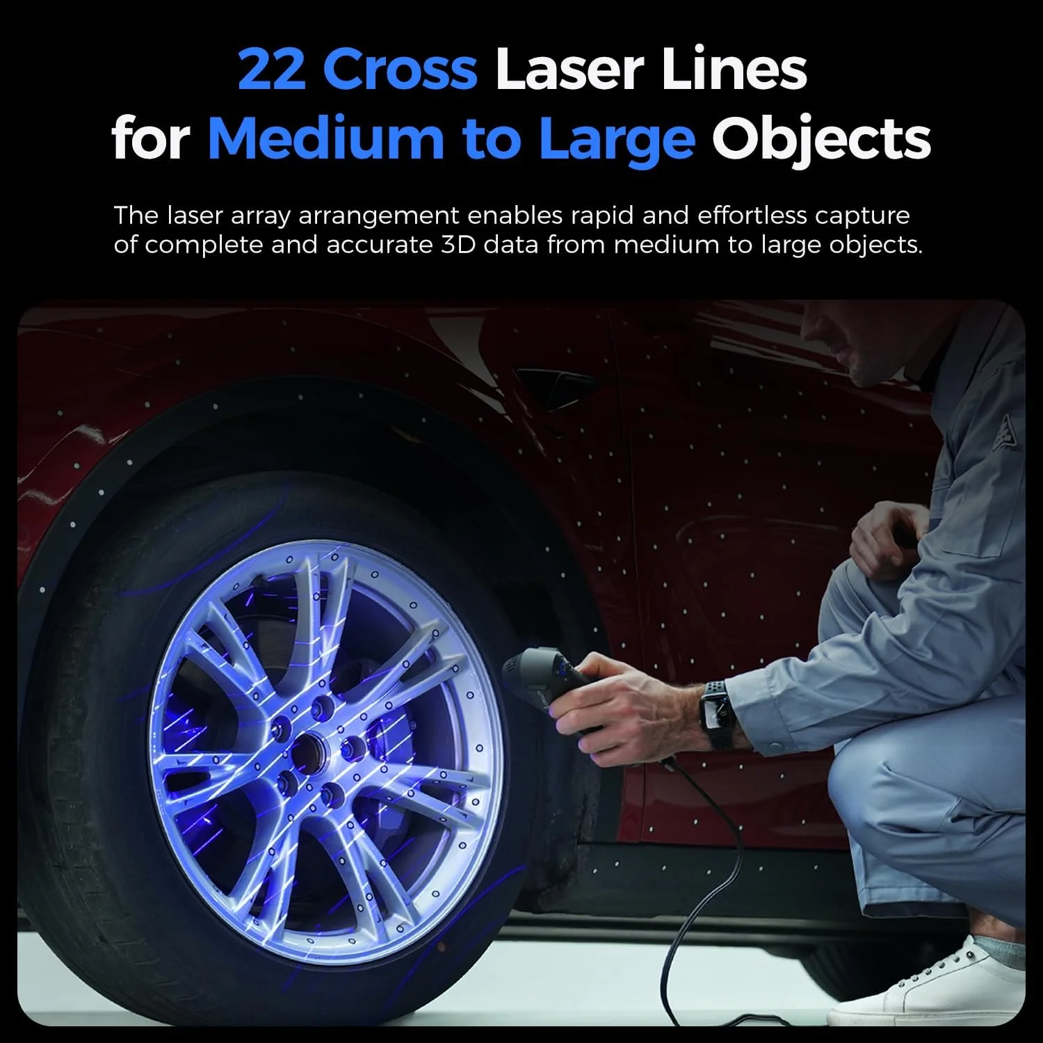 اسکنر سه بعدی Creality Raptor Pro برای پروژههای خودرو و مهندسی با دقت 0.02 میلیمتری، 22+7 لیزر آبی، سرعت اسکن تا 60 فریم در ثانیه اسکنر سه بعدی Creality Raptor Pro برای پروژههای خودرو و مهندسی با دقت 0.02 میلیمتری، 22+7 لیزر آبی، سرعت اسکن تا 60 فریم در ثانیه