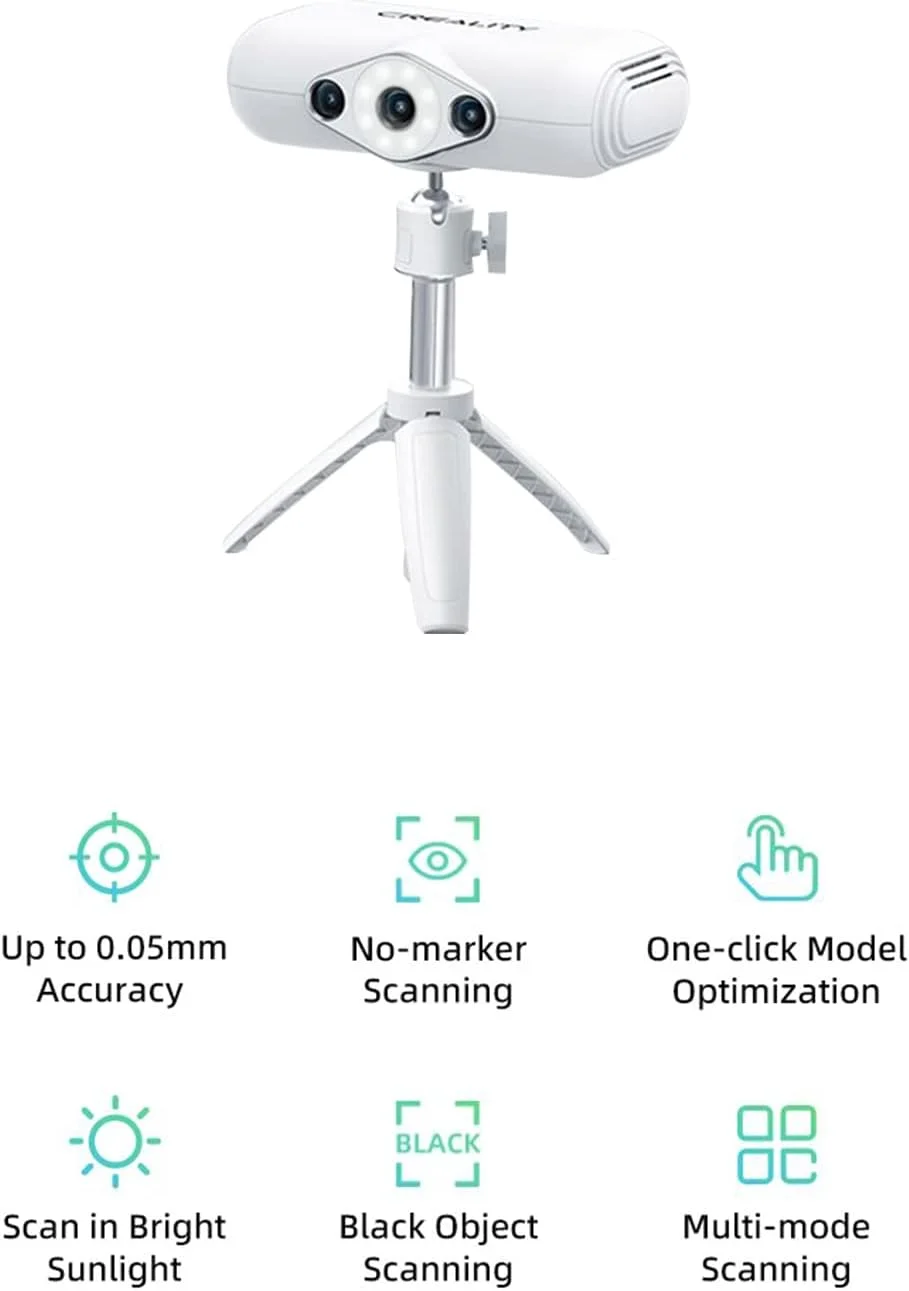اسکنر سه بعدی قابل حمل استاندارد Crea.lity CR-Scan Lizard، اسکنر مدل سازی سه بعدی با دقت بالای 0.05 میلی متر، پشتیبانی از اسکن اشیاء مشکی، بازسازی رنگ، خروجی OBJ/STL برای چاپ سه بعدی، طراحی صنعتی و مدل سازی اسکنر سه بعدی قابل حمل استاندارد Crea.lity CR-Scan Lizard، اسکنر مدل سازی سه بعدی با دقت بالای 0.05 میلی متر، پشتیبانی از اسکن اشیاء مشکی، بازسازی رنگ، خروجی OBJ/STL برای چاپ سه بعدی، طراحی صنعتی و مدل سازی