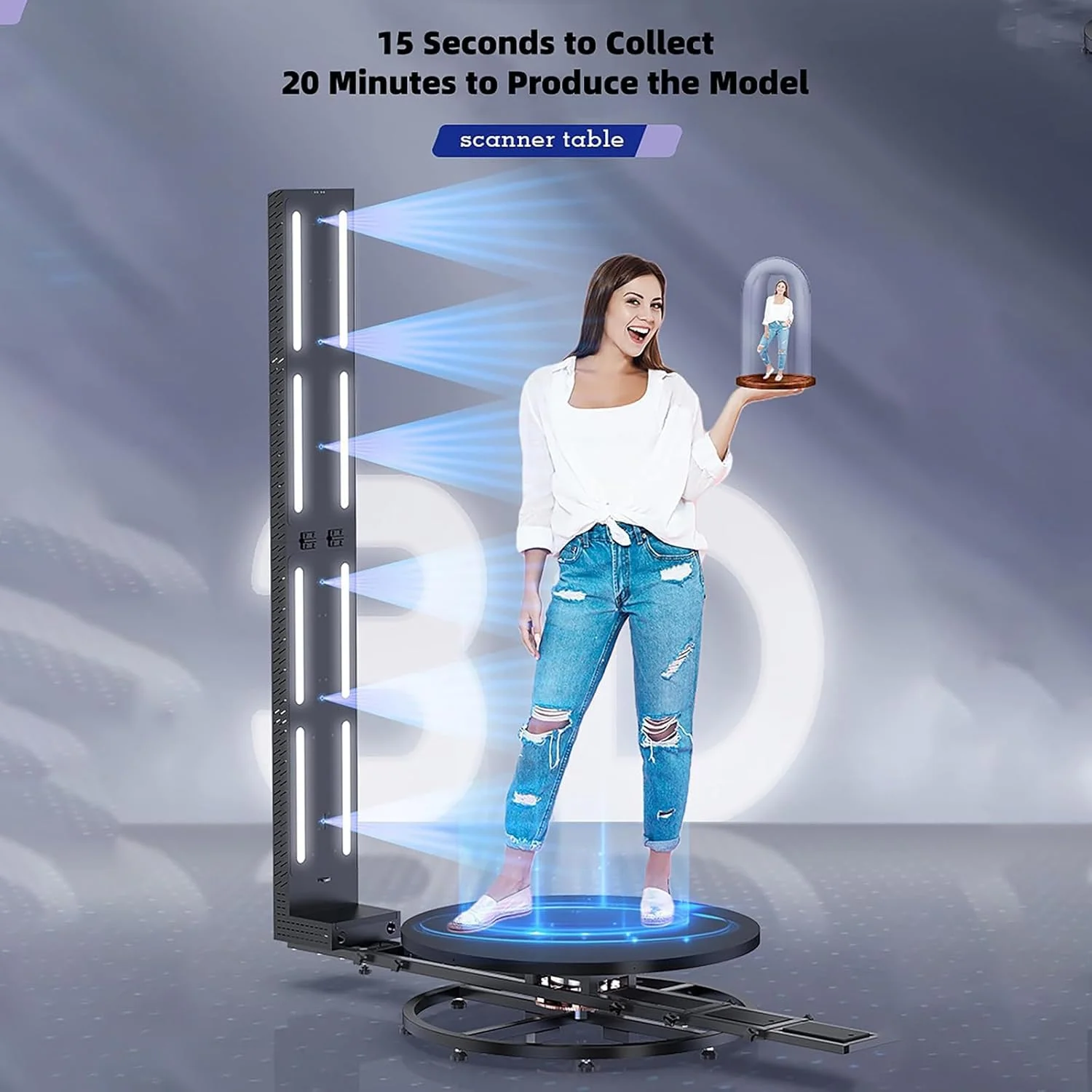 اسکنر سه بعدی سیستم استریو 6 لنز، اسکن تمام رنگی چرخان 360 درجه، اسکن تا 0.001 میلی متر، اسکن سریع 15 ثانیه ای، تنظیم 3 سرعت برای چاپ مدل سه بعدی، قطر دیسک 100 سانتی متر اسکنر سه بعدی سیستم استریو 6 لنز، اسکن تمام رنگی چرخان 360 درجه، اسکن تا 0.001 میلی متر، اسکن سریع 15 ثانیه ای، تنظیم 3 سرعت برای چاپ مدل سه بعدی، قطر دیسک 100 سانتی متر