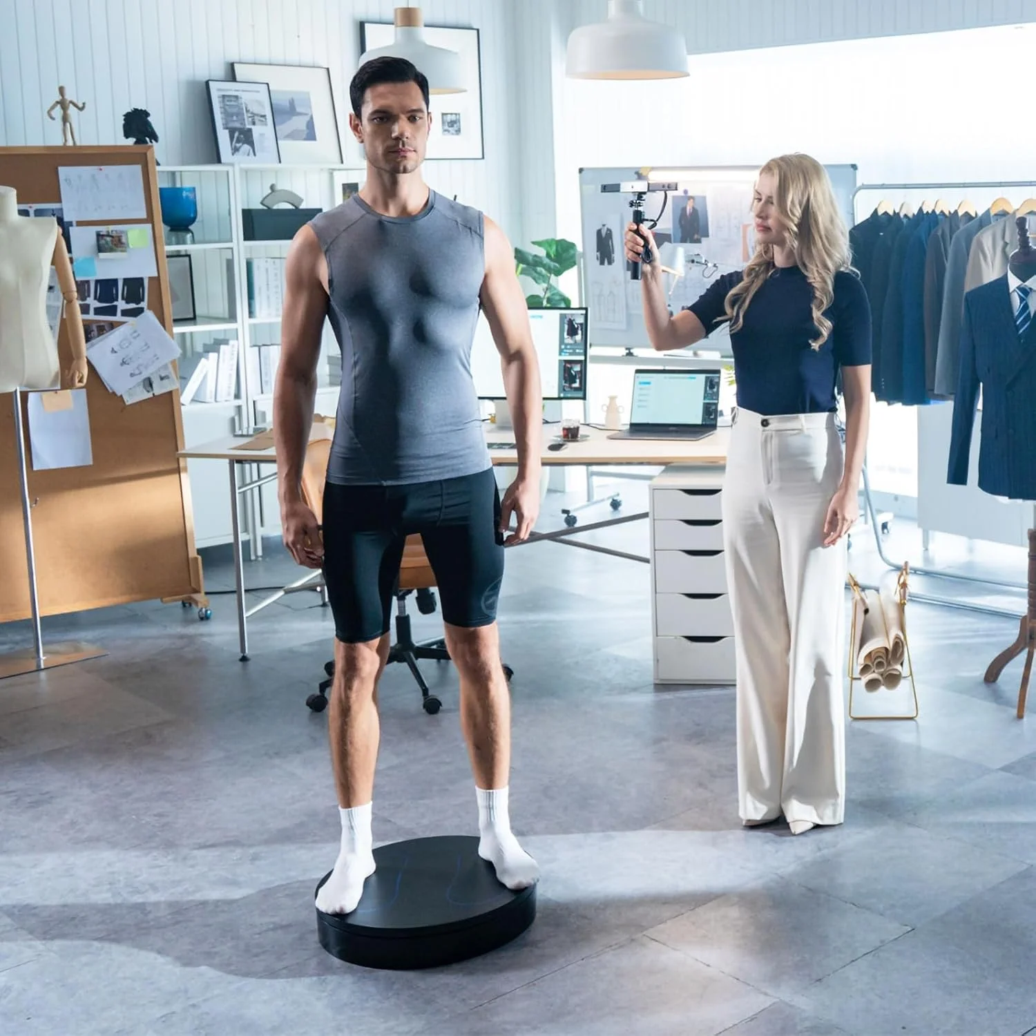 اسکنر سه بعدی مدل سازی بدن، اسکنر سه بعدی قابل حمل، دقت 0.1 میلی متر، محدوده اسکن رنگی سه بعدی: 360mm x 650mm @ 600mm با صفحه گردان بزرگ اسکنر سه بعدی مدل سازی بدن، اسکنر سه بعدی قابل حمل، دقت 0.1 میلی متر، محدوده اسکن رنگی سه بعدی: 360mm x 650mm @ 600mm با صفحه گردان بزرگ