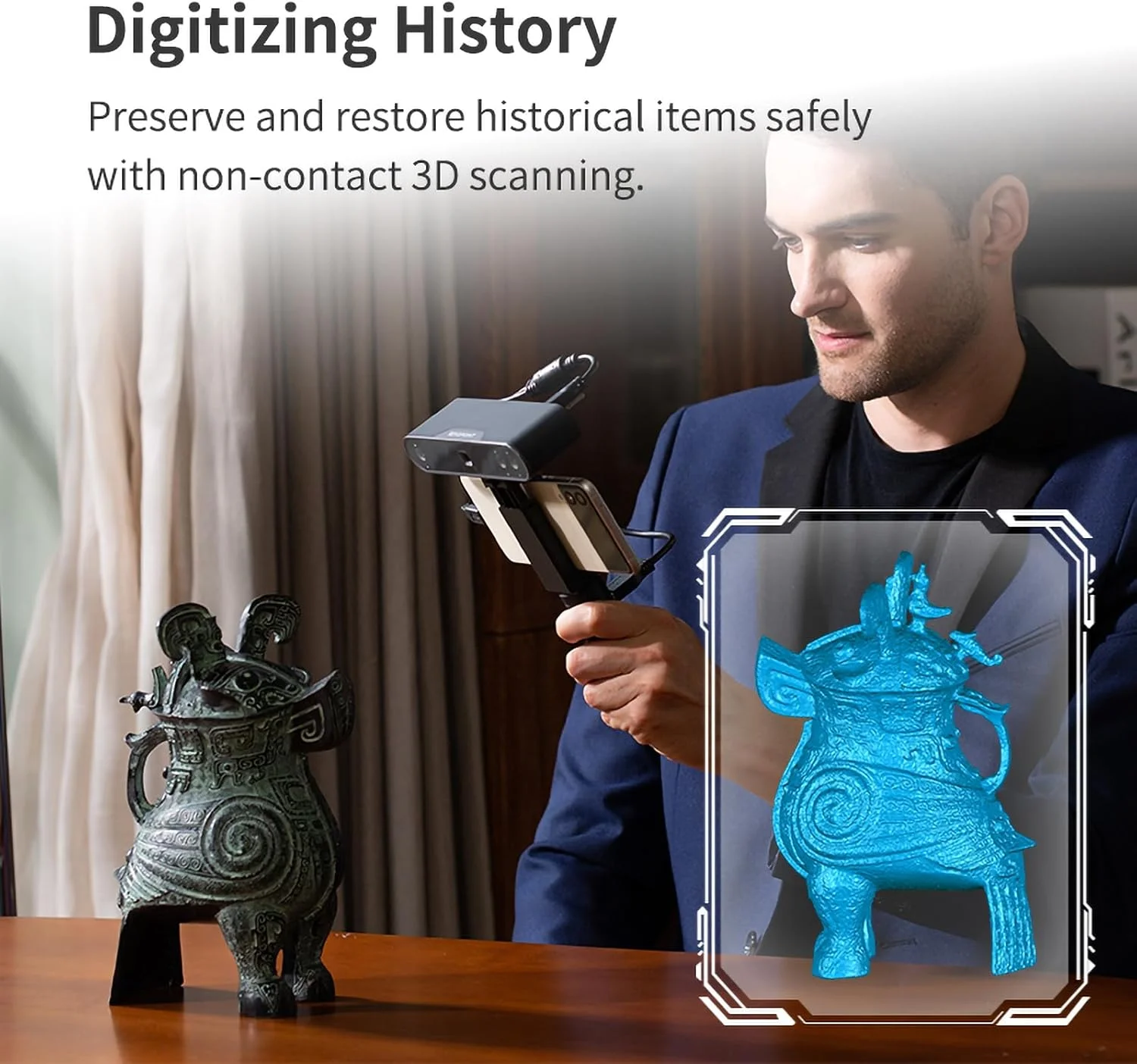 اسکنر سه بعدی قابل حمل FKNFGTWO با صفحه گردان دو محوره، دقت تک فریم: 0.05 میلی متر، سرعت اسکن 12 تا 18 فریم در ثانیه، کنترل دکمه لمسی اسکنر سه بعدی قابل حمل FKNFGTWO با صفحه گردان دو محوره، دقت تک فریم: 0.05 میلی متر، سرعت اسکن 12 تا 18 فریم در ثانیه، کنترل دکمه لمسی