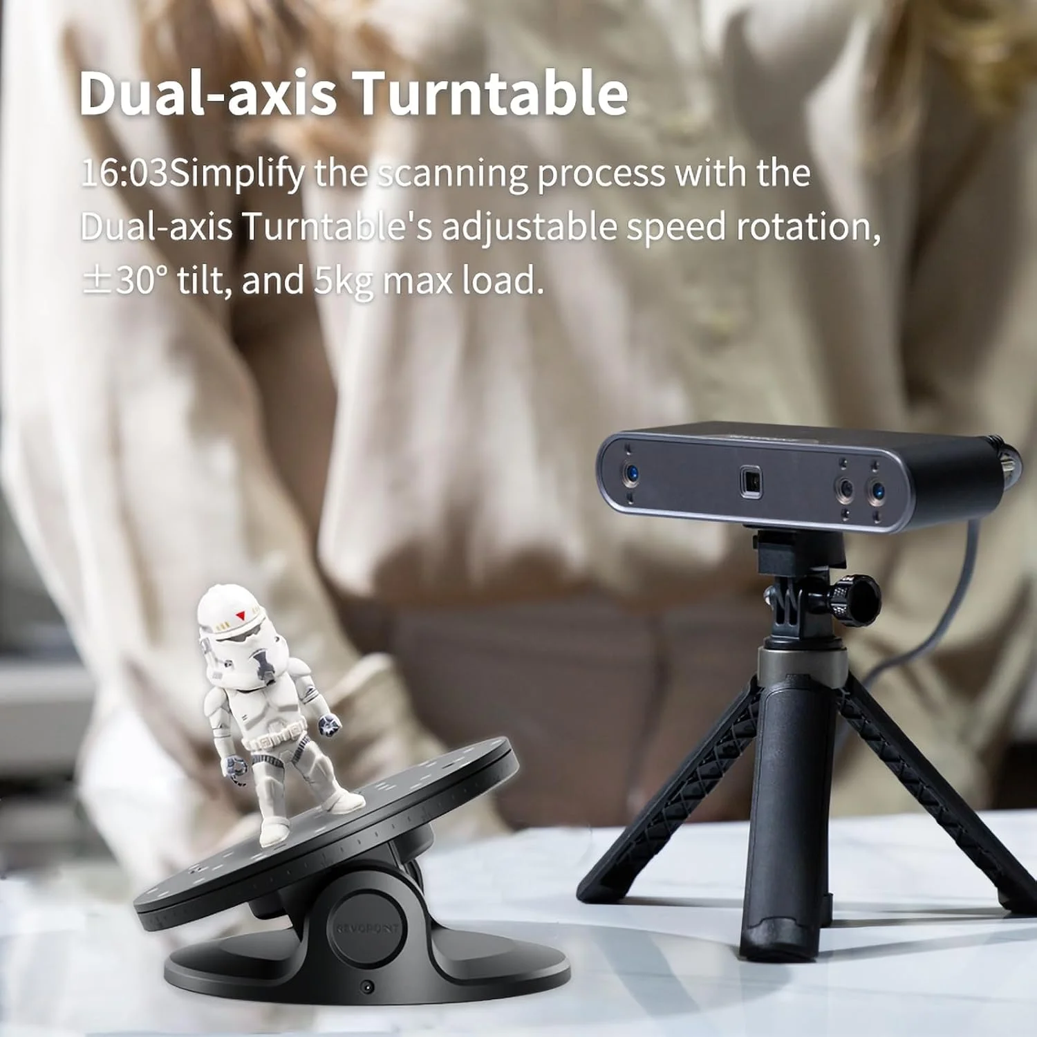 اسکنر سه بعدی قابل حمل FKNFGTWO با صفحه گردان دو محوره، دقت تک فریم: 0.05 میلی متر، سرعت اسکن 12 تا 18 فریم در ثانیه، کنترل دکمه لمسی اسکنر سه بعدی قابل حمل FKNFGTWO با صفحه گردان دو محوره، دقت تک فریم: 0.05 میلی متر، سرعت اسکن 12 تا 18 فریم در ثانیه، کنترل دکمه لمسی