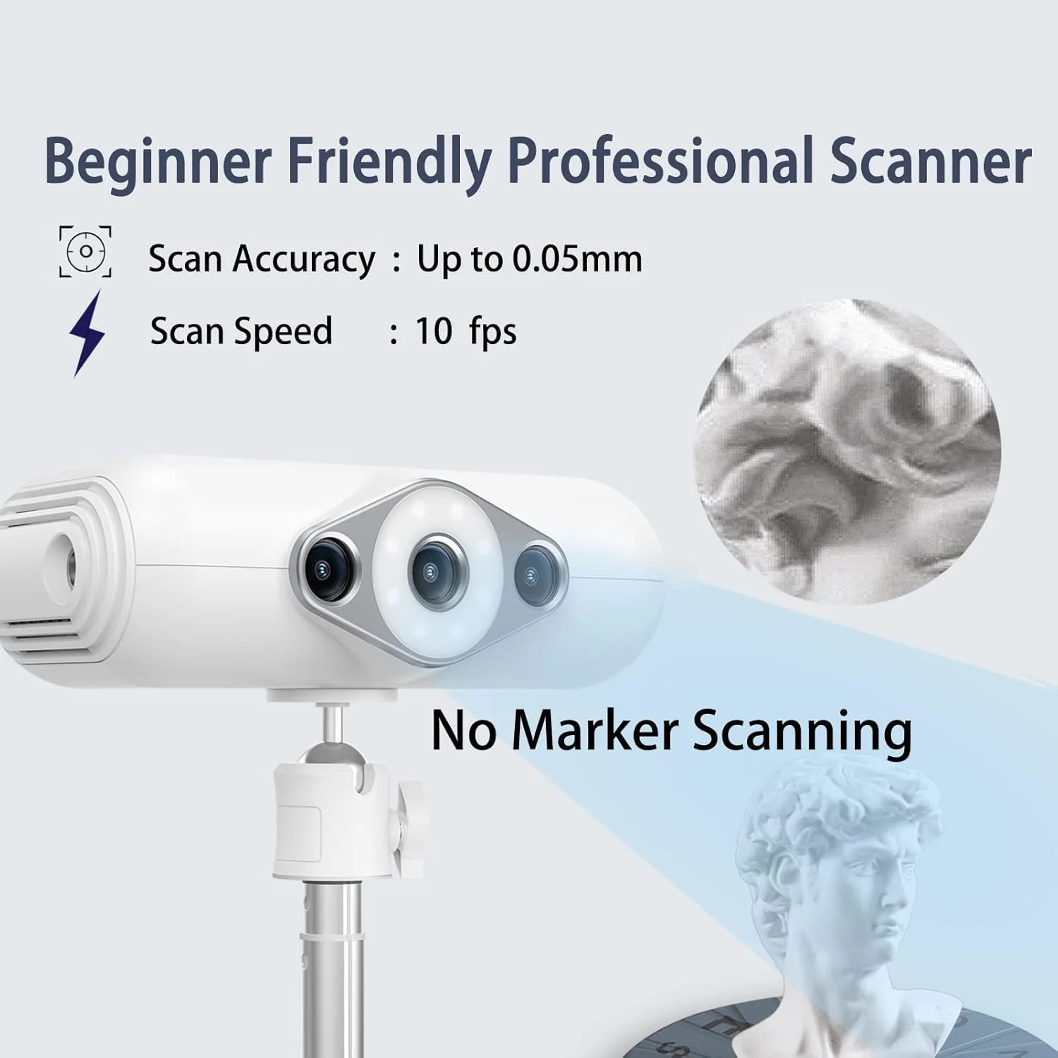 اسکنر سه بعدی حرفه ای BLOSSS، اسکنر سه بعدی قابل حمل برای پرینتر سه بعدی، دقت تا 0.05 میلی متر و سرعت اسکن 10 فریم در ثانیه، بدون نیاز به مارکر، حالت اسکن دستی و اسکن اشیاء تیره اسکنر سه بعدی حرفه ای BLOSSS، اسکنر سه بعدی قابل حمل برای پرینتر سه بعدی، دقت تا 0.05 میلی متر و سرعت اسکن 10 فریم در ثانیه، بدون نیاز به مارکر، حالت اسکن دستی و اسکن اشیاء تیره