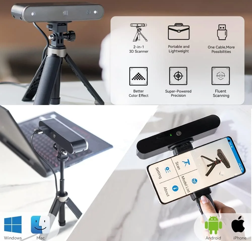 اسکنر سه بعدی دستی DISHENGZHEN با دقت 0.05 میلی متر، اسکنر سه بعدی قابل حمل برای چاپ سه بعدی رنگی، سرعت اسکن 10 فریم در ثانیه، پشتیبانی از موبایل و لپ تاپ با صفحه گردان دو محوره، اسکن صورت و بدن اسکنر سه بعدی دستی DISHENGZHEN با دقت 0.05 میلی متر، اسکنر سه بعدی قابل حمل برای چاپ سه بعدی رنگی، سرعت اسکن 10 فریم در ثانیه، پشتیبانی از موبایل و لپ تاپ با صفحه گردان دو محوره، اسکن صورت و بدن