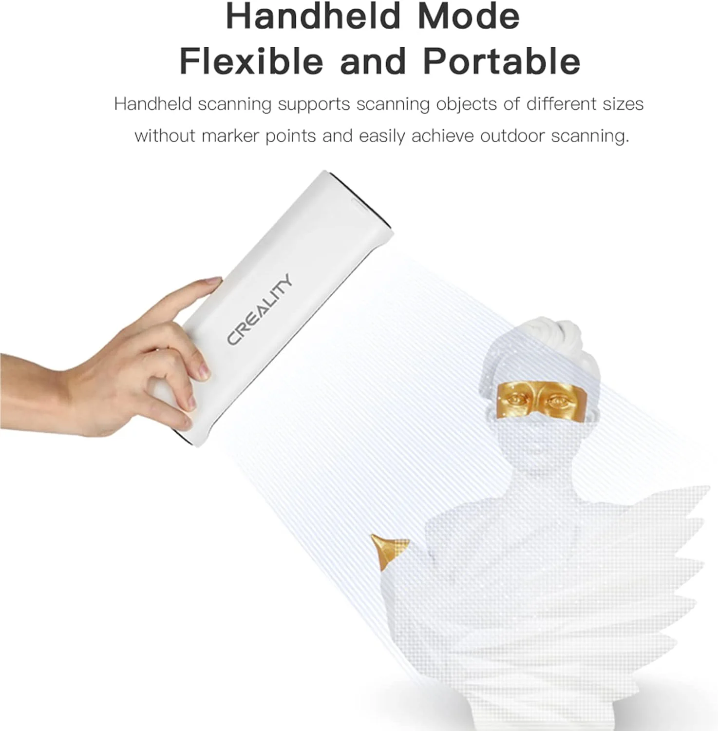 اسکنر سه بعدی قابل حمل Fawoonu CR-SCAN 01، حالت اسکن دستی/خودکار، اسکنر مدل سازی سه بعدی با دقت بالا 0.1 میلی متر، خروجی OBJ/STL برای چاپ سه بعدی، طراحی مدل سازی صنعتی
