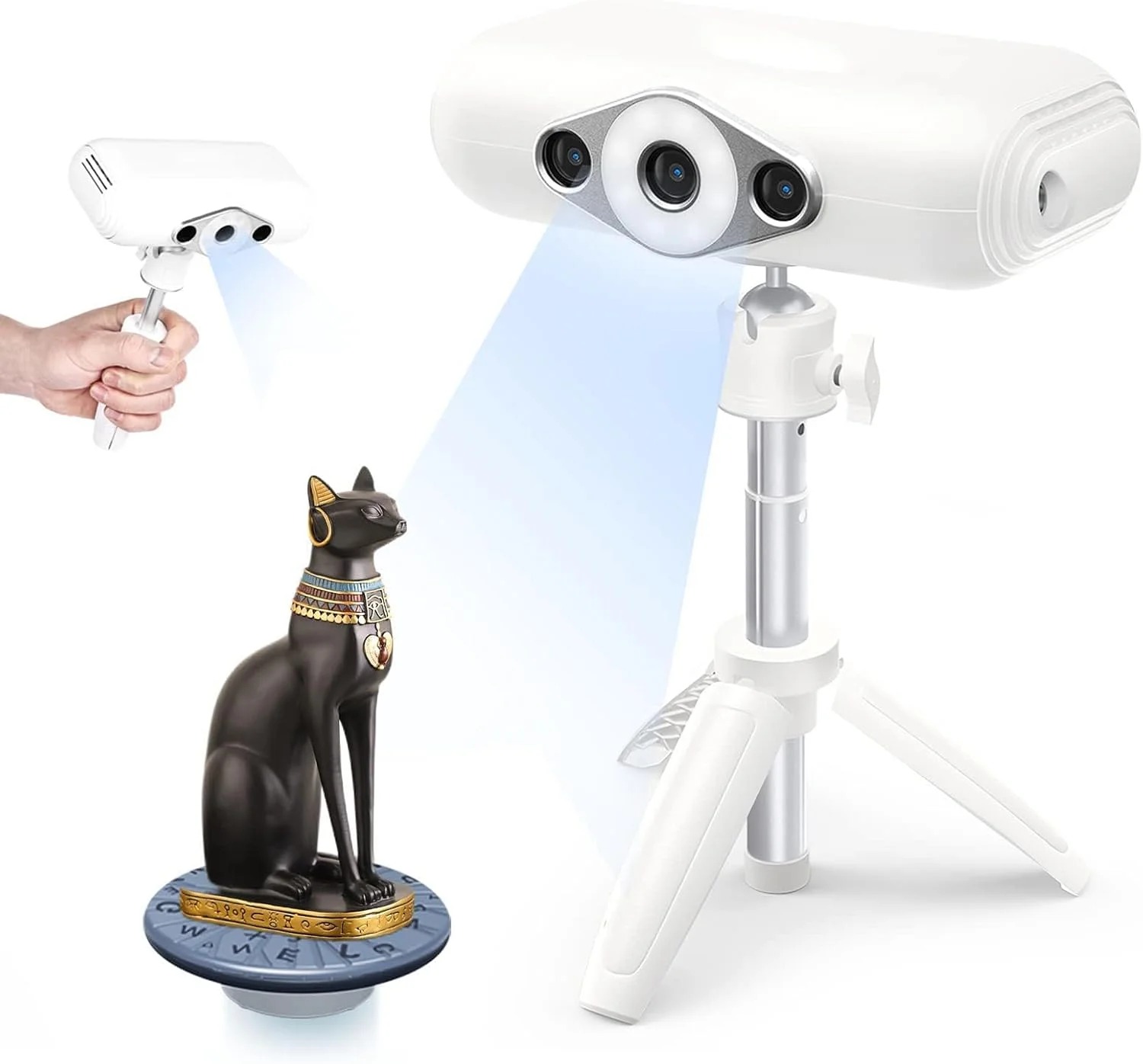 اسکنر سه بعدی حرفه ای برای پرینتر سه بعدی، اسکنر سه بعدی دستی/حالت خودکار قابل حمل، دقت تا 0.05 میلی متر و سرعت اسکن 10 فریم در ثانیه، اسکن بدن و اسکن اشیاء تیره